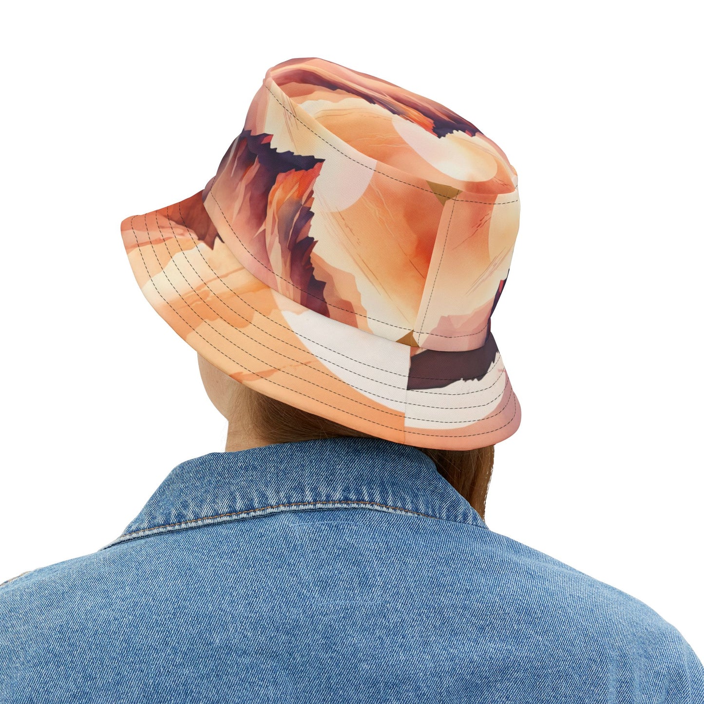 NOFLATMILES Alpenglow Mirage Bucket Hat (AOP) – 360° Sunset