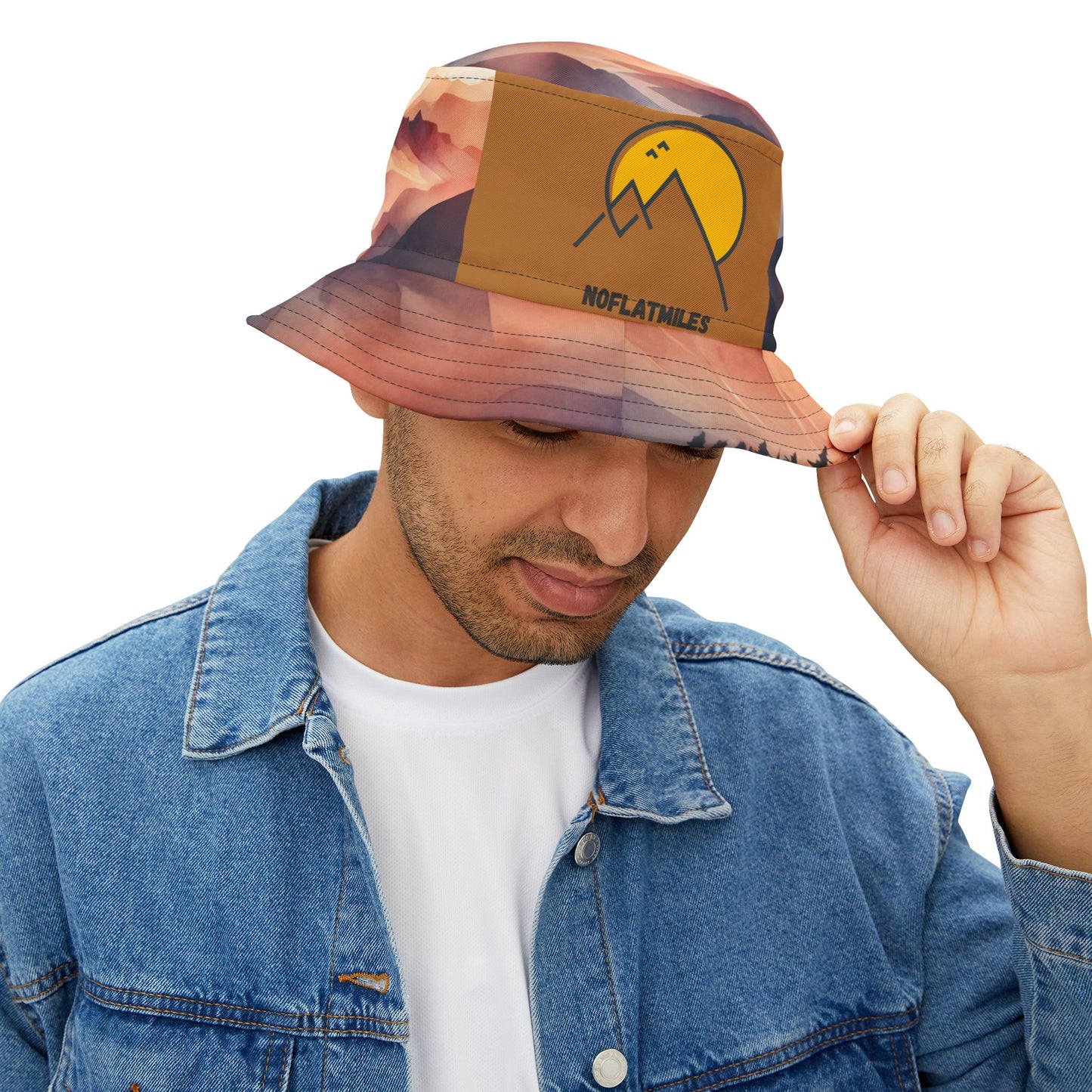 NOFLATMILES Alpenglow Mirage Bucket Hat (AOP) – 360° Sunset