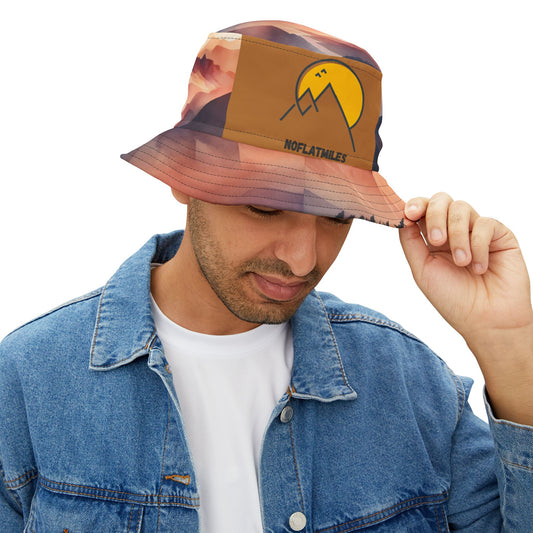NOFLATMILES Alpenglow Mirage Bucket Hat (AOP) – 360° Sunset