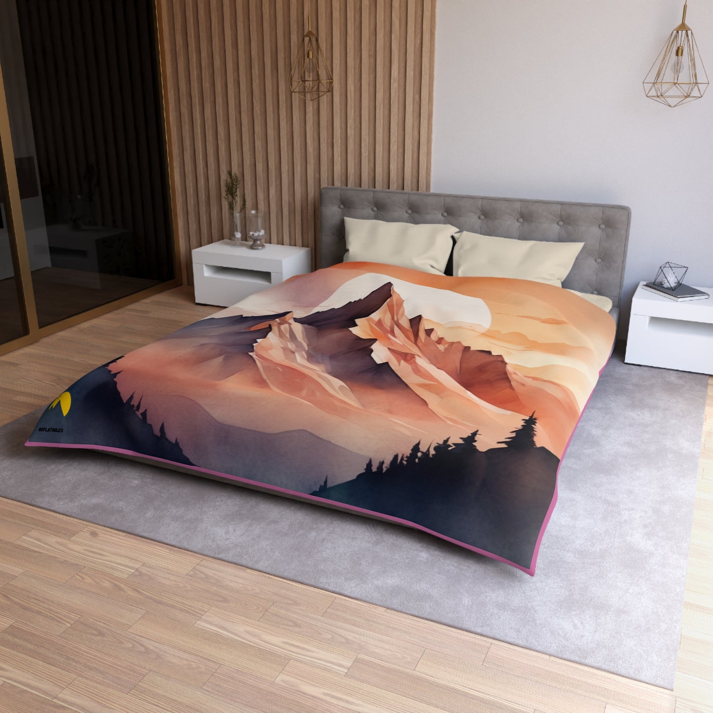 NOFLATMILES Alpenglow Mirage Duvet Cover (Dream in Vert)