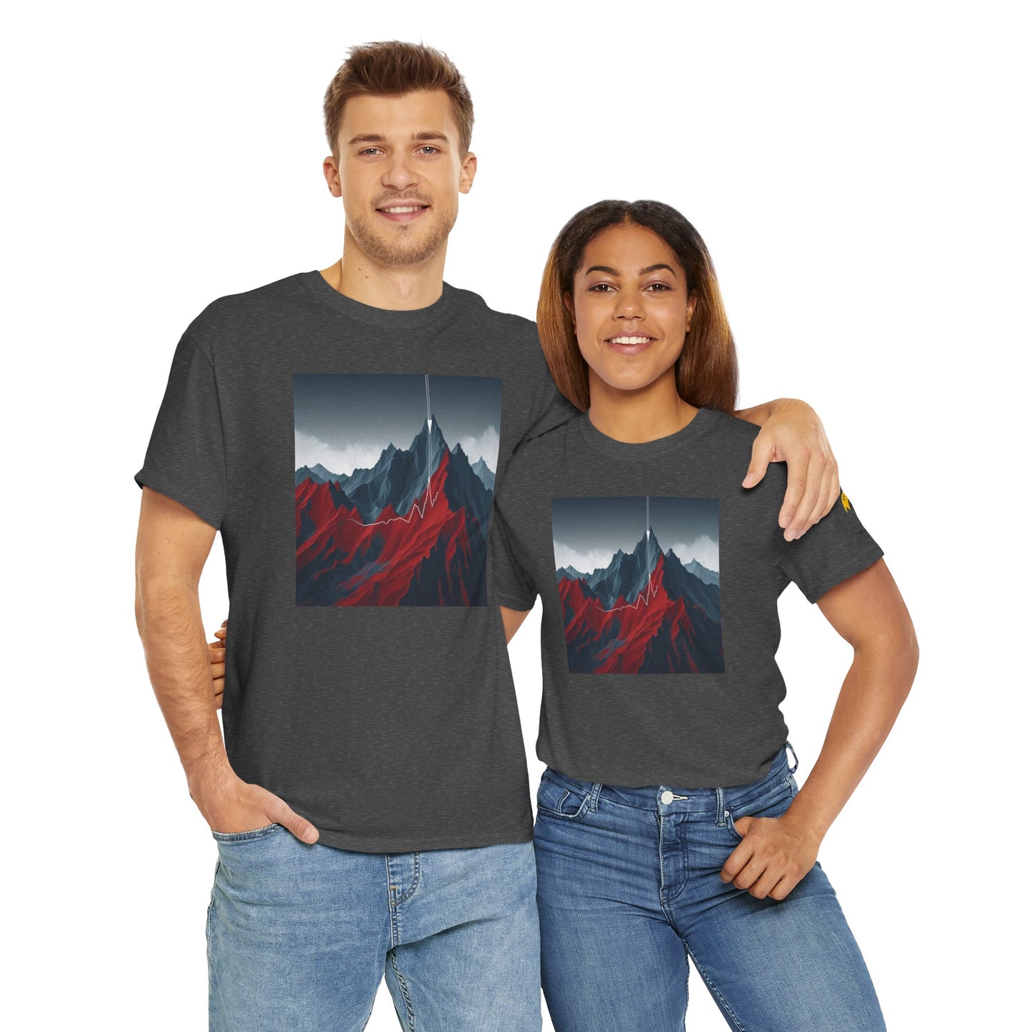 Mountain Adventure Unisex Heavy Cotton Tee - Nature Lover Gift, Outdoor T-Shirt, Casual Wear, Hiking Apparel, Gift for Explorers