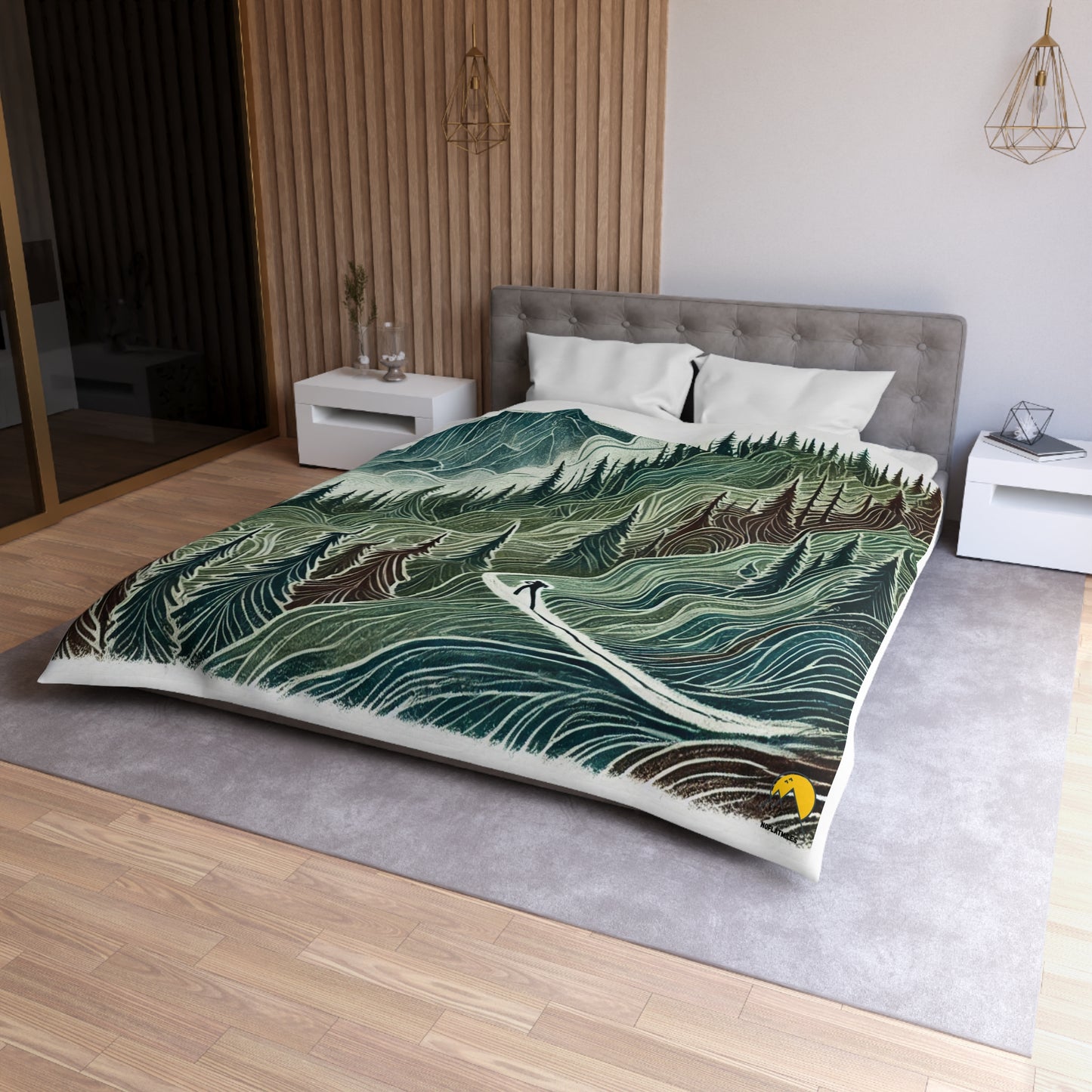 NOFLATMILES “Evergreen Flow” Duvet Cover
