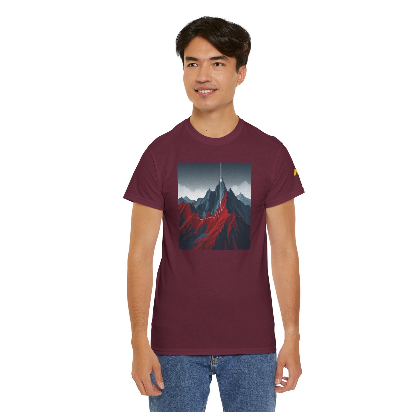Mountain Adventure Unisex Heavy Cotton Tee - Nature Lover Gift, Outdoor T-Shirt, Casual Wear, Hiking Apparel, Gift for Explorers