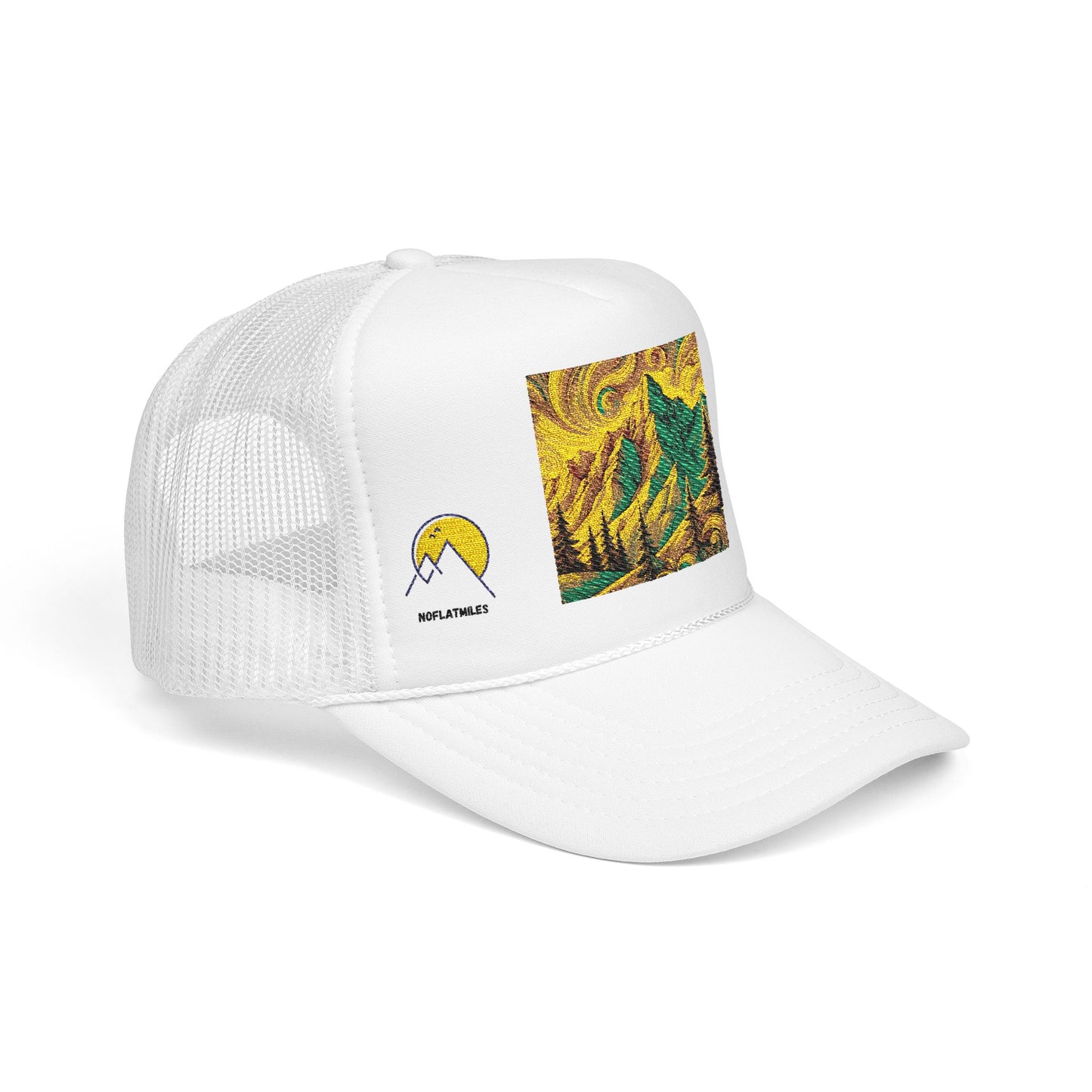 NOFLATMILES Whirlwind Peaks Trucker – Yupoong 6606 (Ridgeline Breeze)