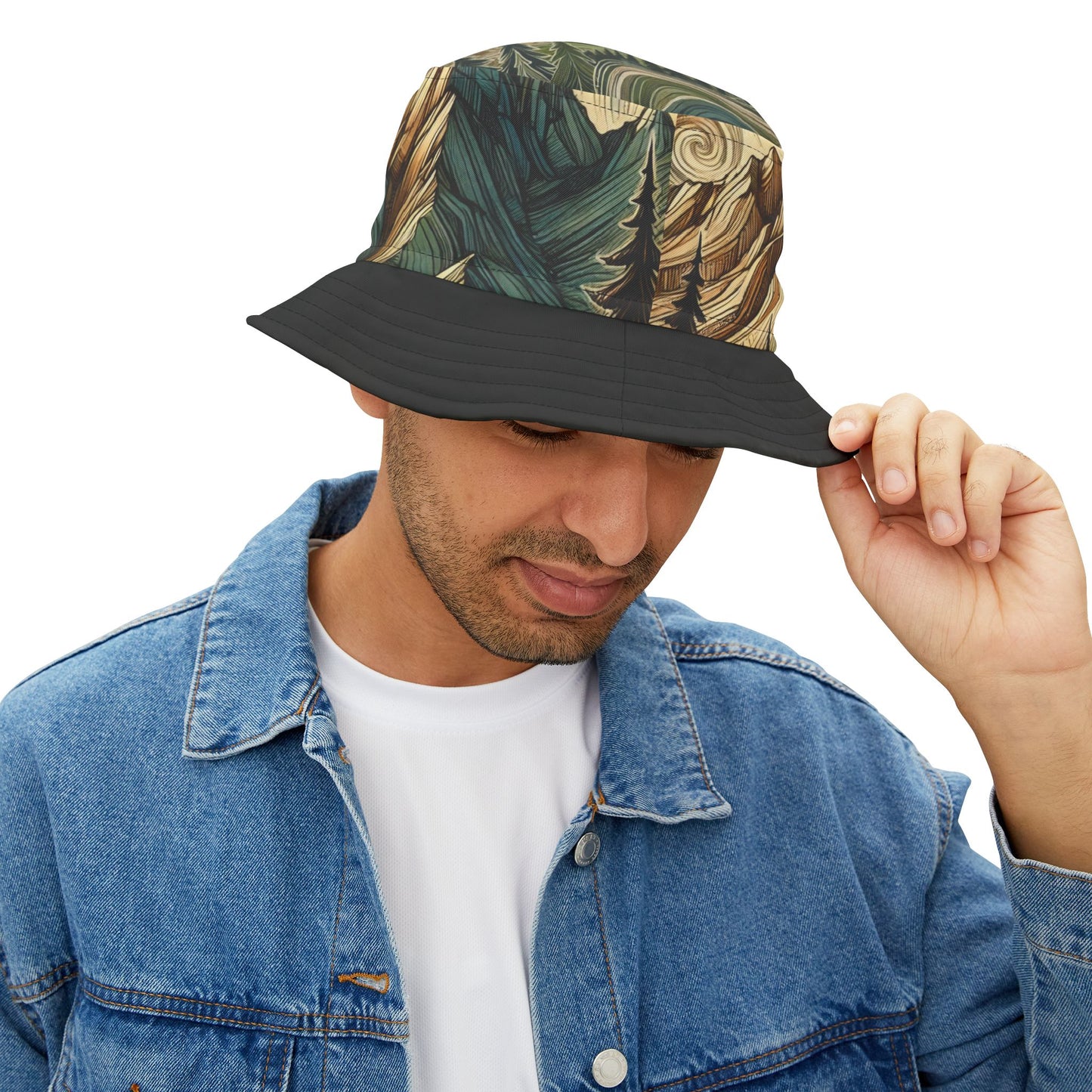 NOFLATMILES Whirlwind Peaks Bucket Hat (AOP) – 360° Contours
