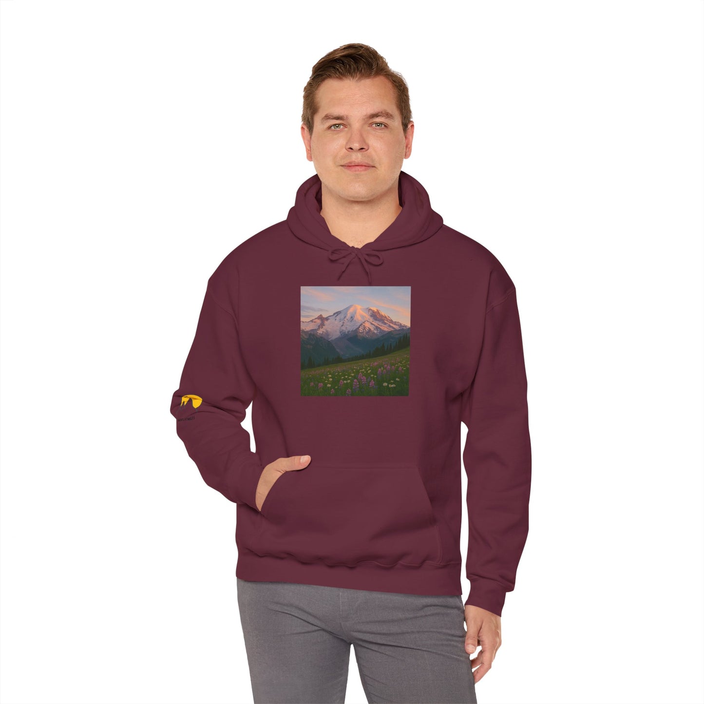 NOFLATMILES Rainier Bloom Hoodie – Gildan 18500 (Trailhead Cozy)