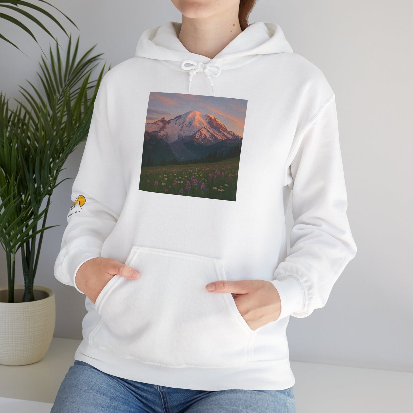 NOFLATMILES Rainier Bloom Hoodie – Gildan 18500 (Trailhead Cozy)