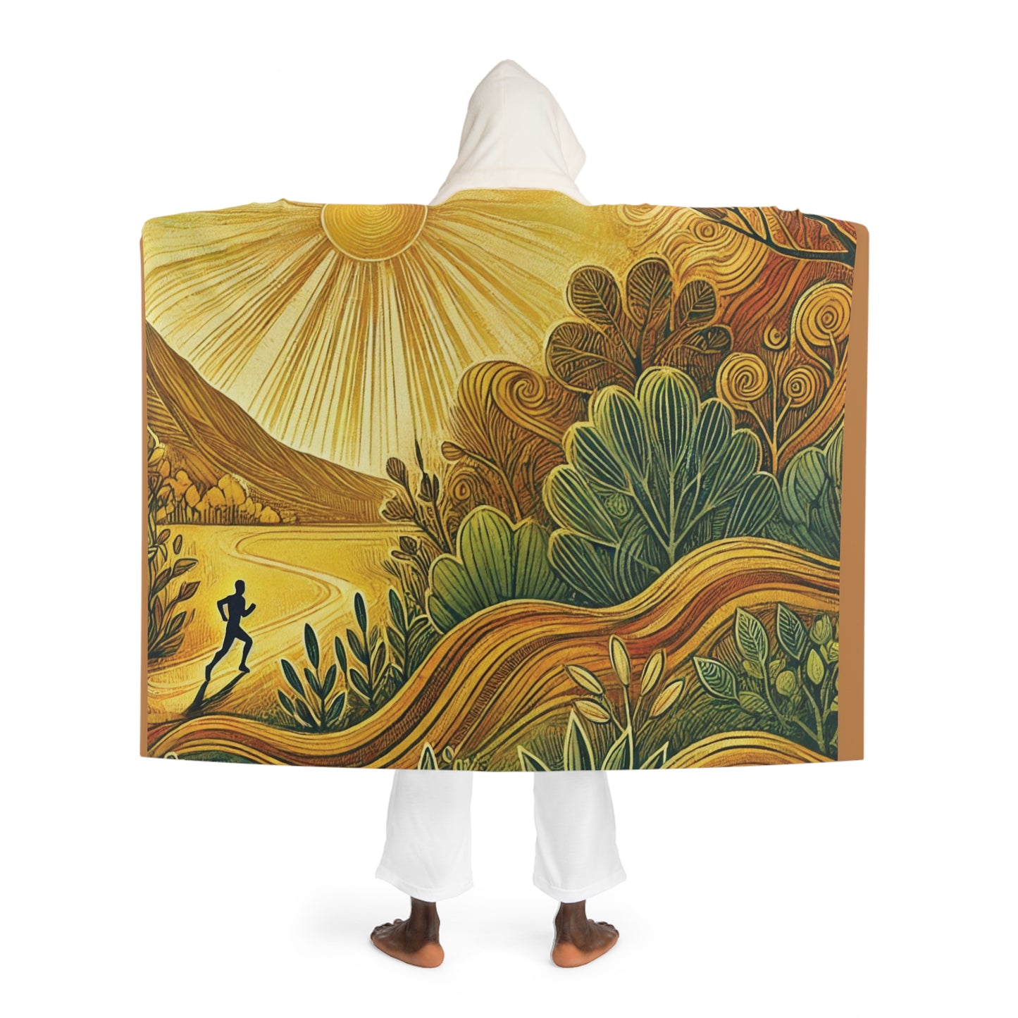 NOFLATMILES Sunburst Flow Sherpa Fleece Blanket
