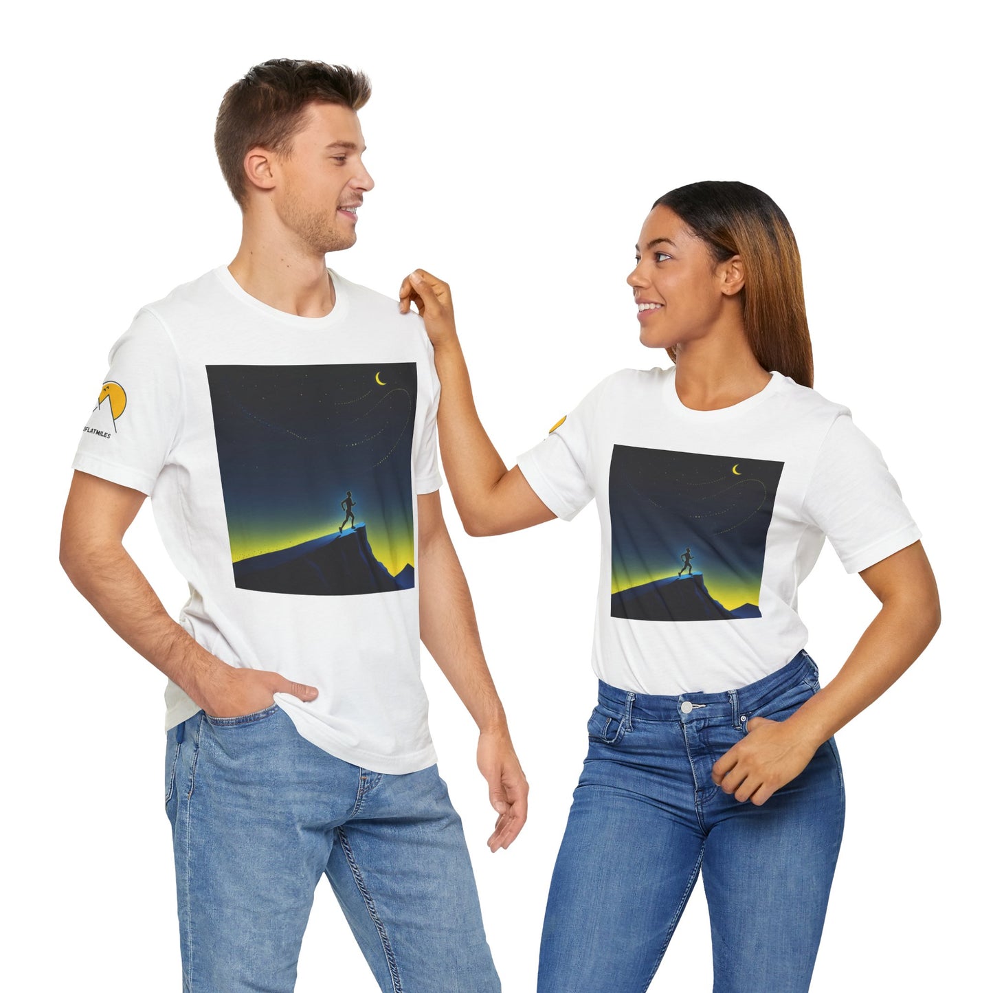 NOFLATMILES Night Shift Tee – Bella+Canvas 3001 (Moonrise Miles)