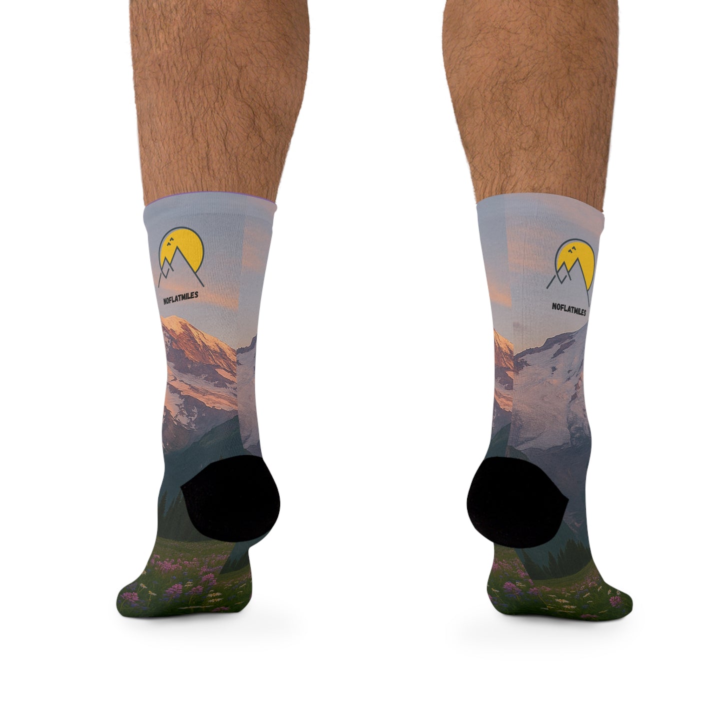 NOFLATMILES Rainier Bloom Recycled Poly Crew Socks (Portable Dawn)