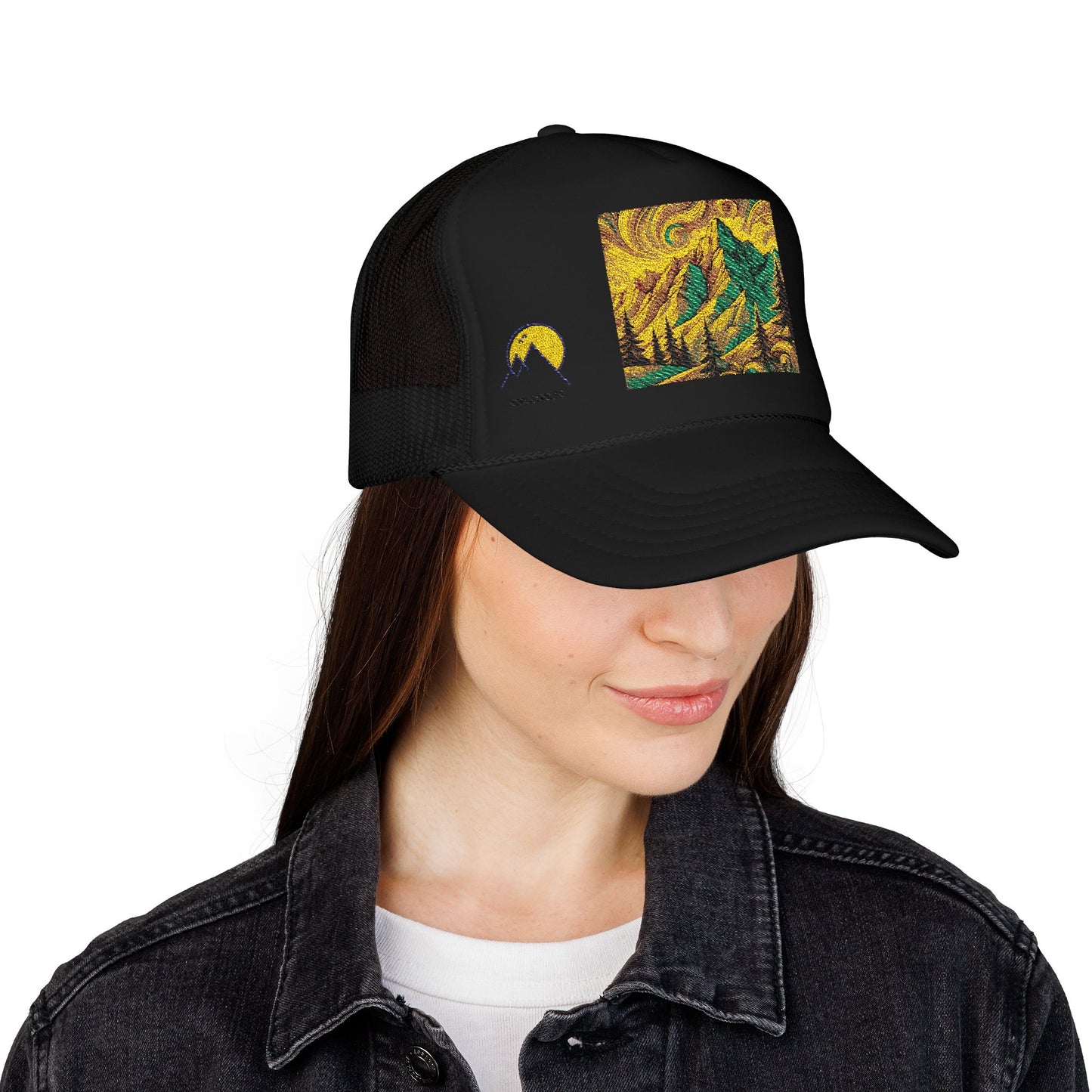 NOFLATMILES Whirlwind Peaks Trucker – Yupoong 6606 (Ridgeline Breeze)