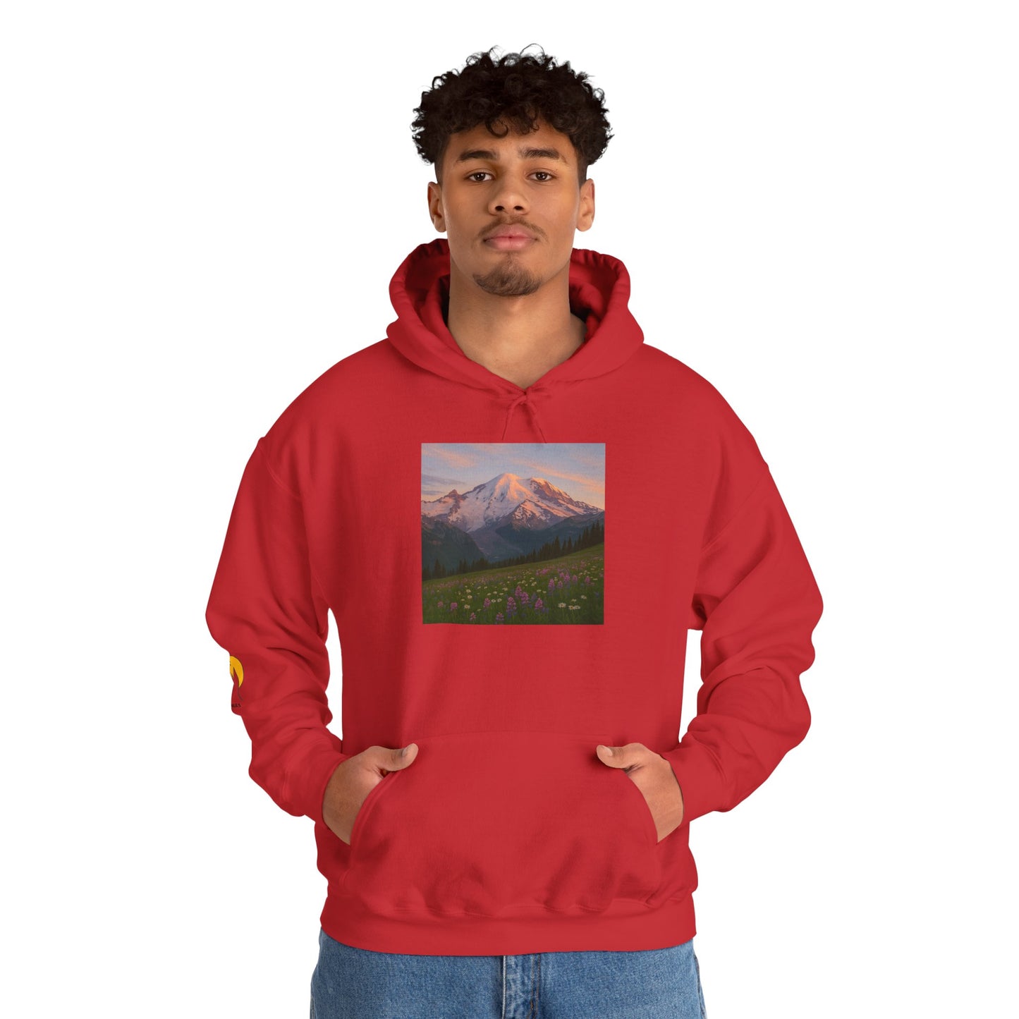 NOFLATMILES Rainier Bloom Hoodie – Gildan 18500 (Trailhead Cozy)