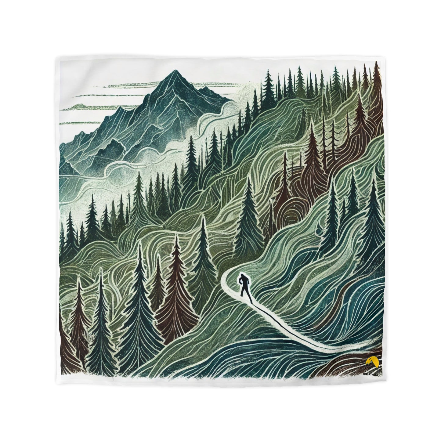 NOFLATMILES “Evergreen Flow” Duvet Cover