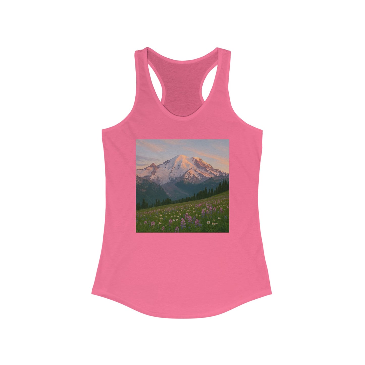 NOFLATMILES Rainier Bloom Women’s Racerback Tank (Summer Climb)