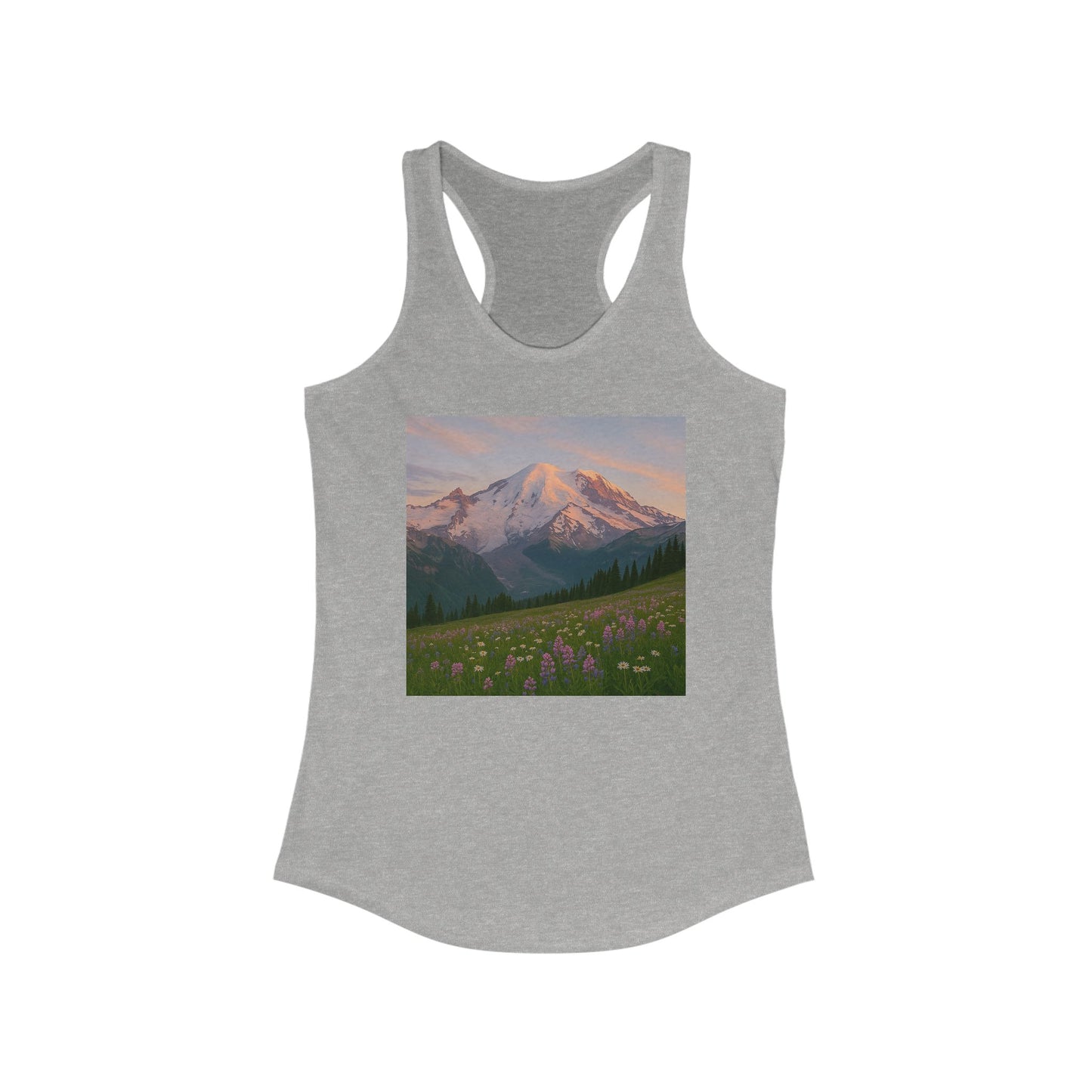 NOFLATMILES Rainier Bloom Women’s Racerback Tank (Summer Climb)