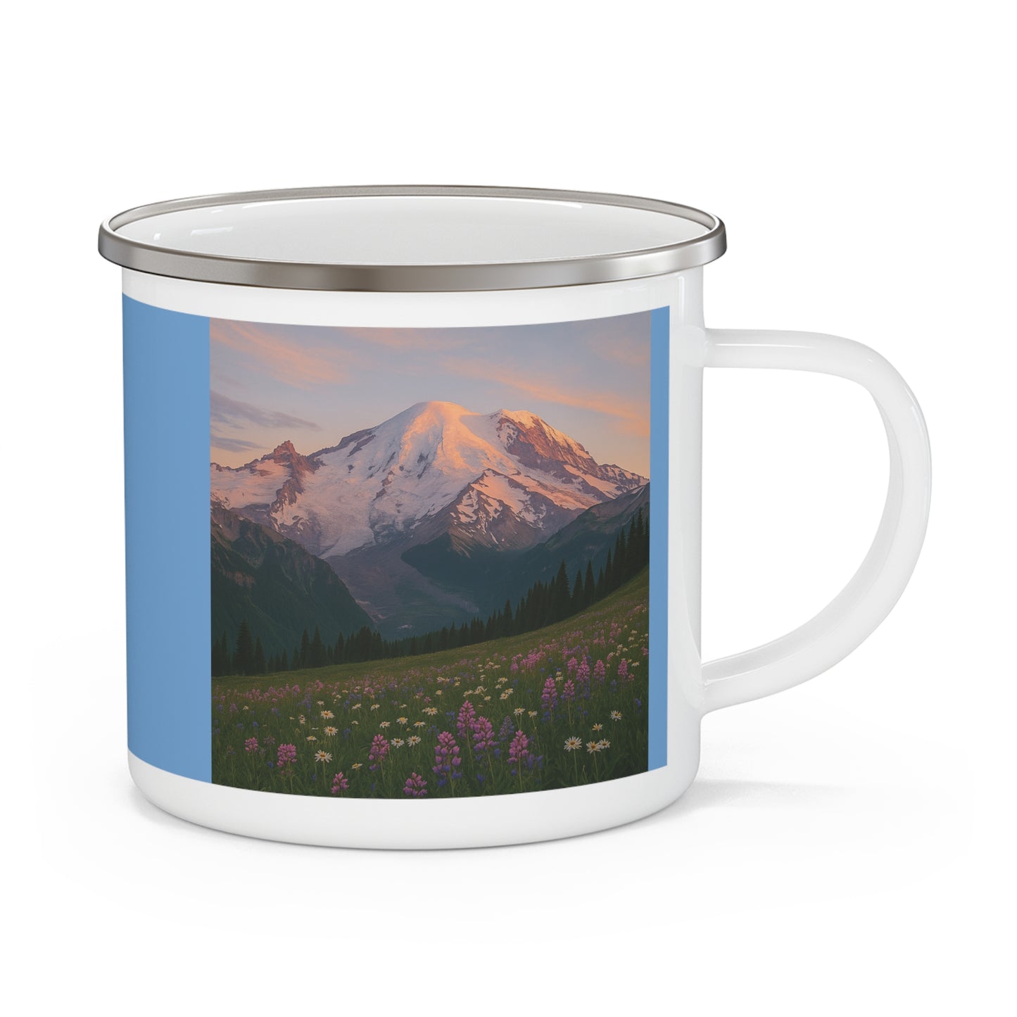 NOFLATMILES Rainier Bloom Enamel Camp Mug 12oz (Sunrise Ritual)