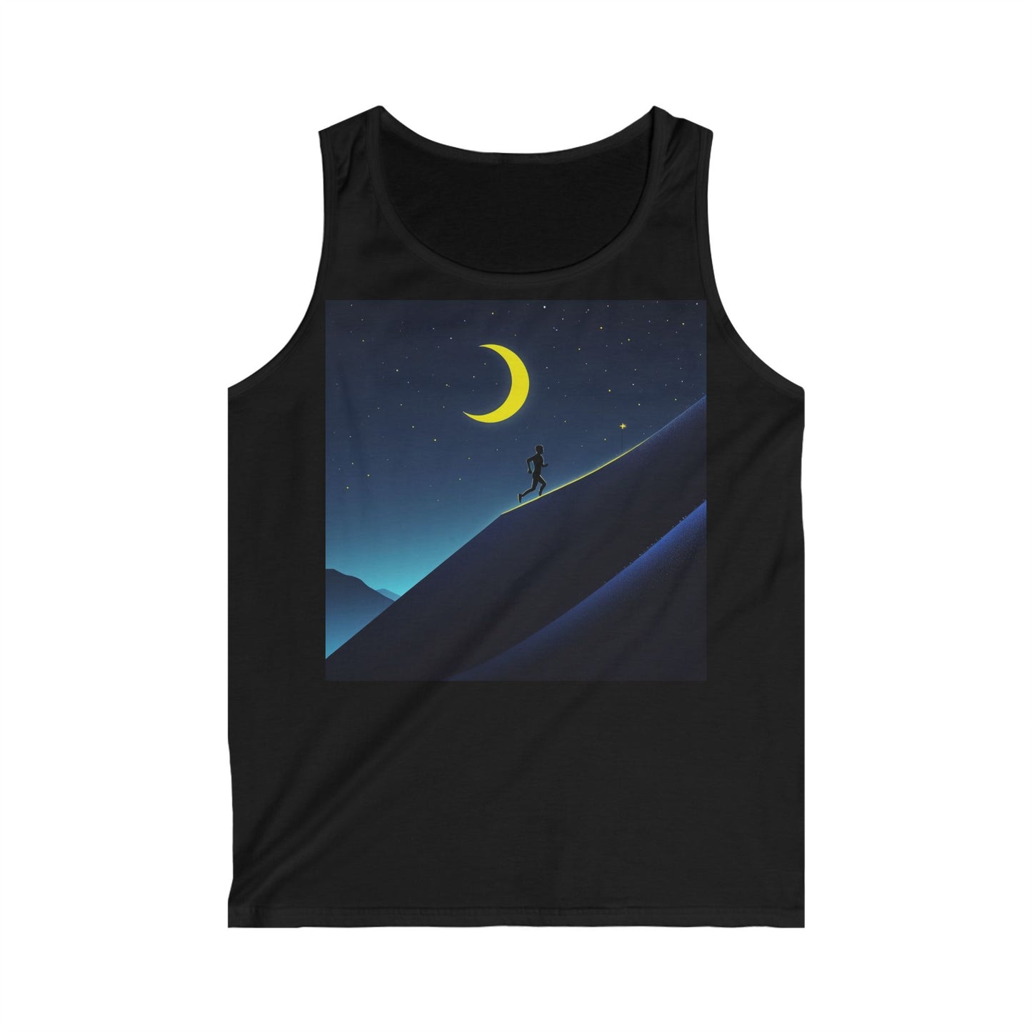 NOFLATMILES Night Shift Men’s Tank – Softstyle (After-Dark Heat)
