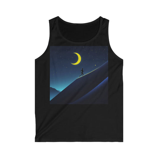 NOFLATMILES Night Shift Men’s Tank – Softstyle (After-Dark Heat)