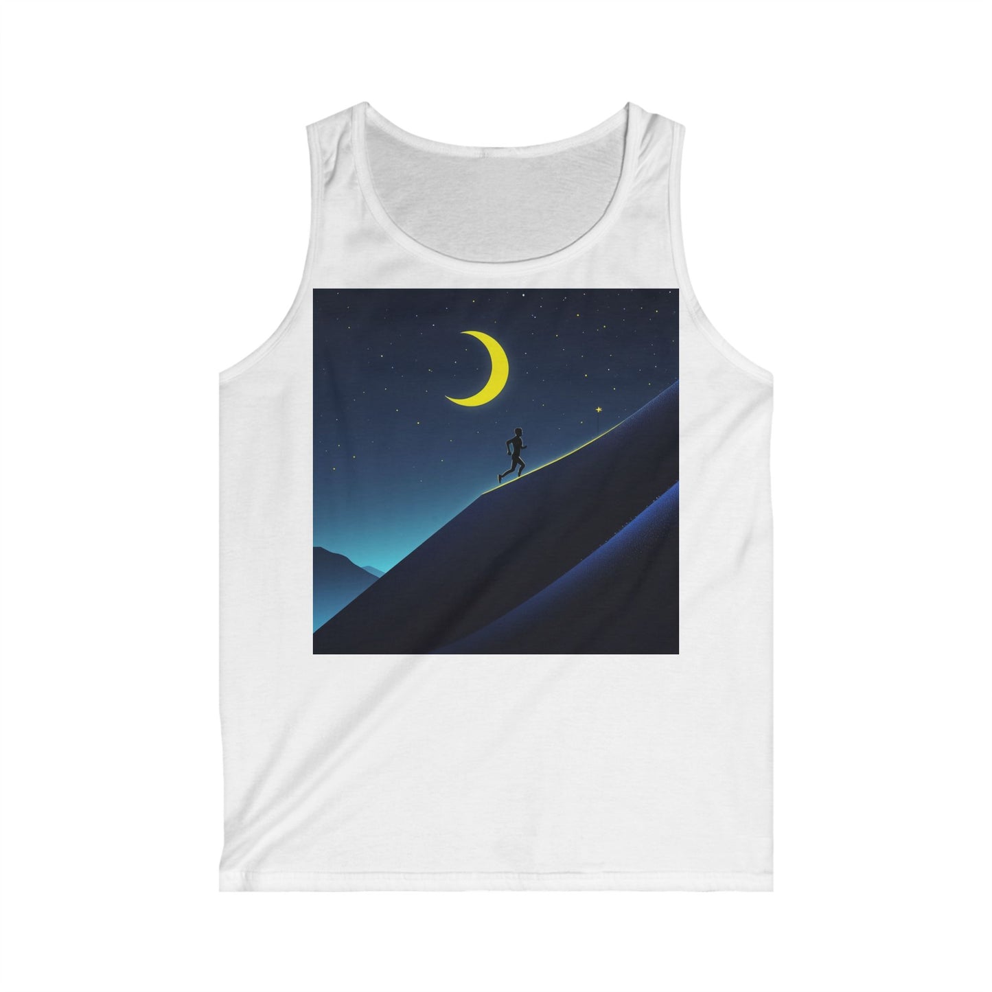 NOFLATMILES Night Shift Men’s Tank – Softstyle (After-Dark Heat)
