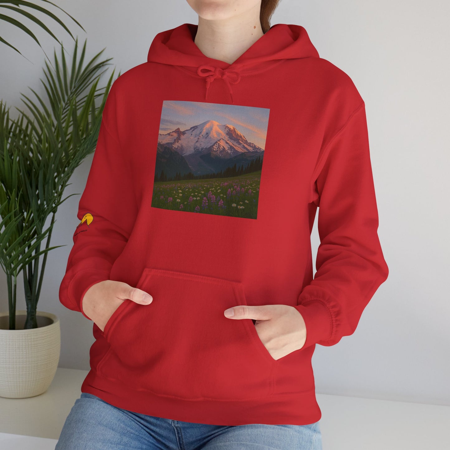 NOFLATMILES Rainier Bloom Hoodie – Gildan 18500 (Trailhead Cozy)
