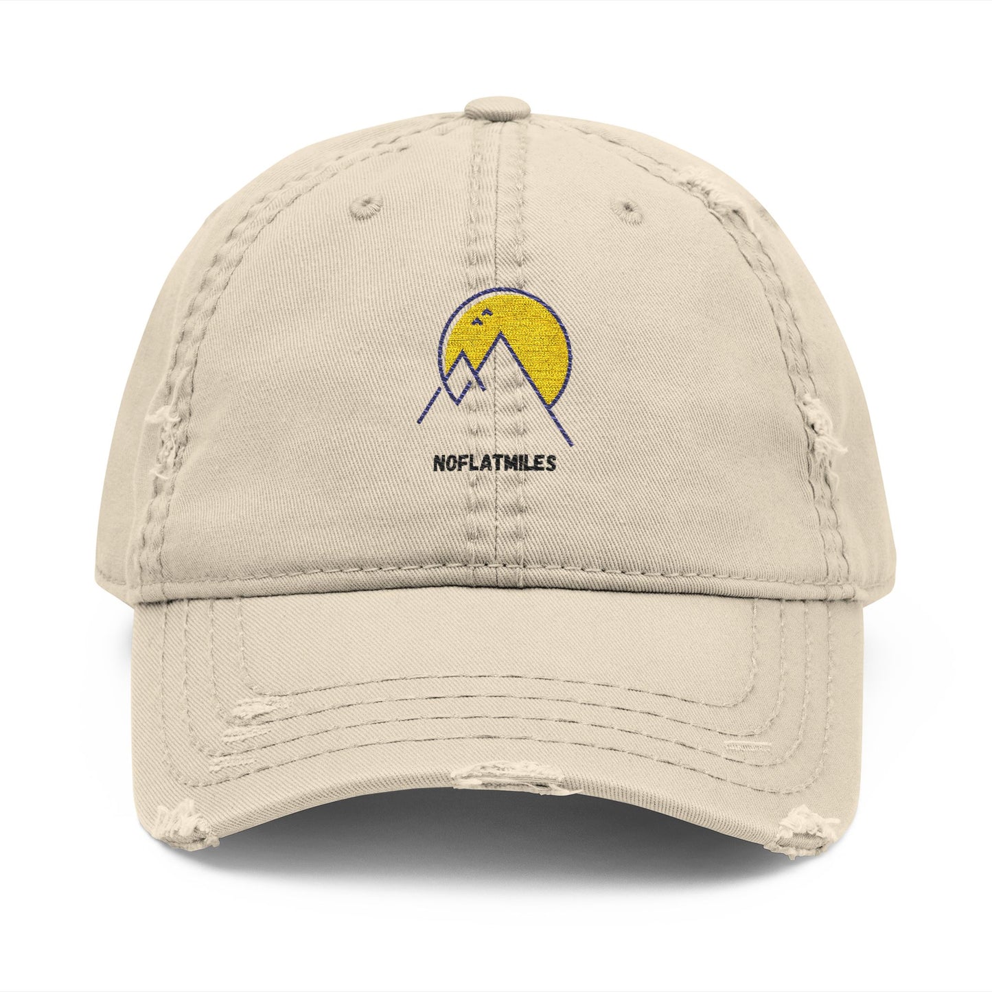 Distressed Dad Hat with Mountain Embroidery | Casual Style Cap for Outdoor Adventures, Perfect Gift for Dads, Summer & Vacation