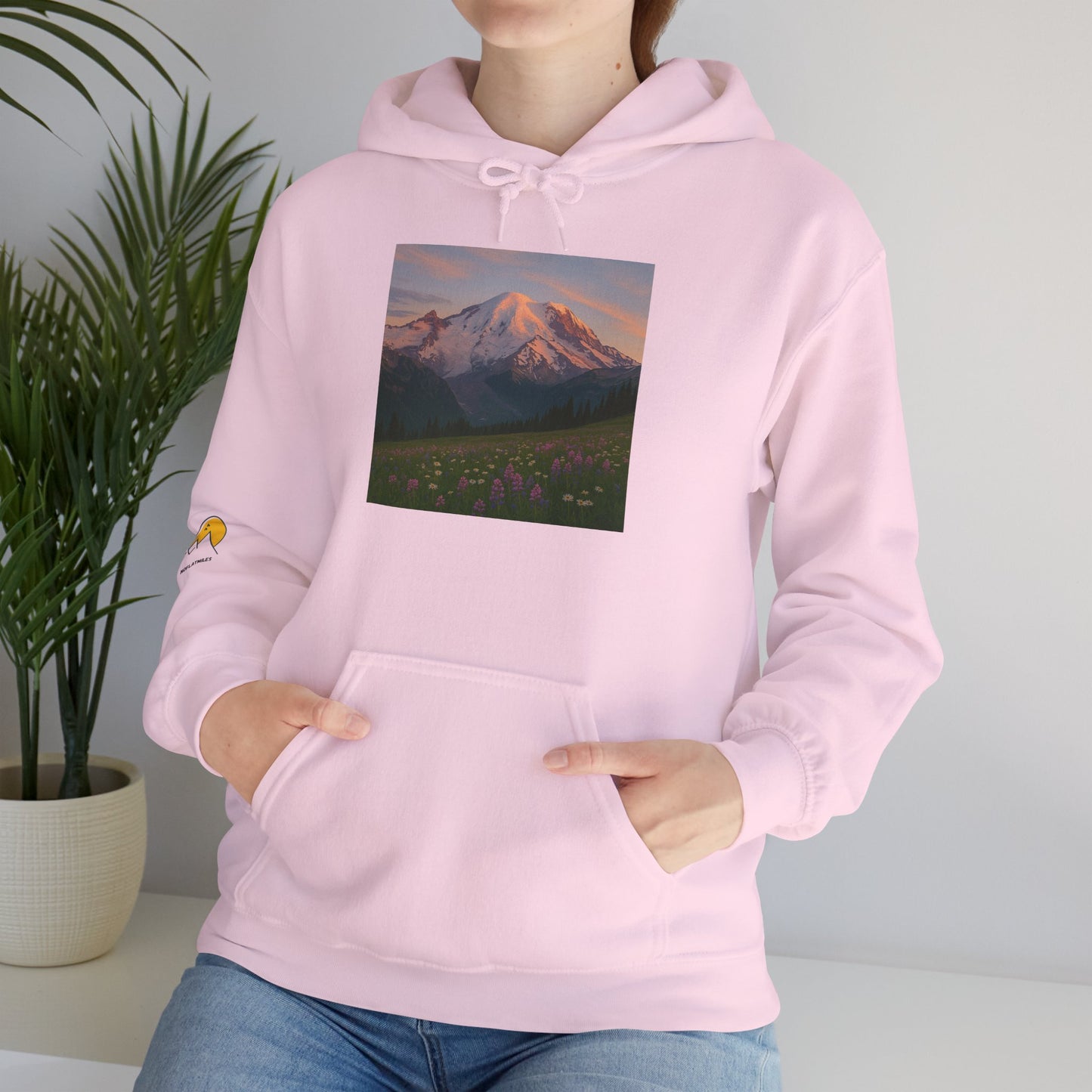 NOFLATMILES Rainier Bloom Hoodie – Gildan 18500 (Trailhead Cozy)