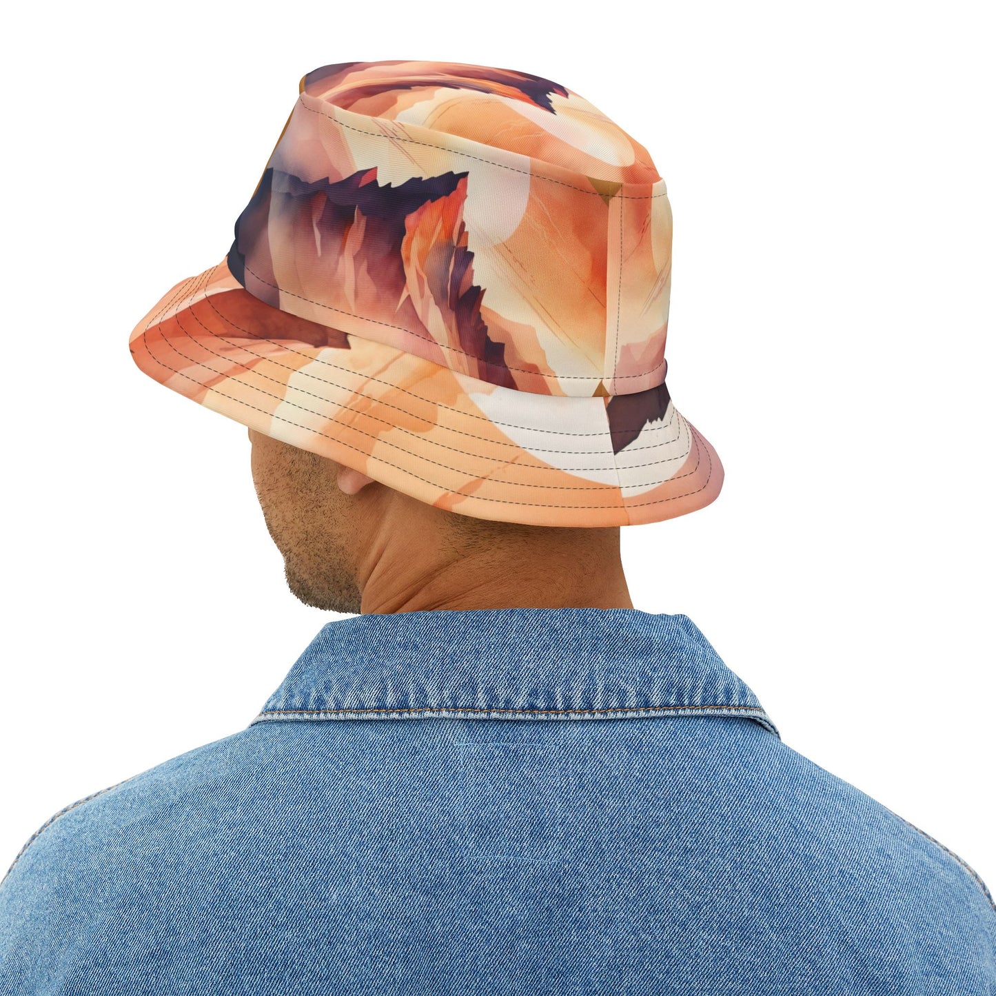 NOFLATMILES Alpenglow Mirage Bucket Hat (AOP) – 360° Sunset