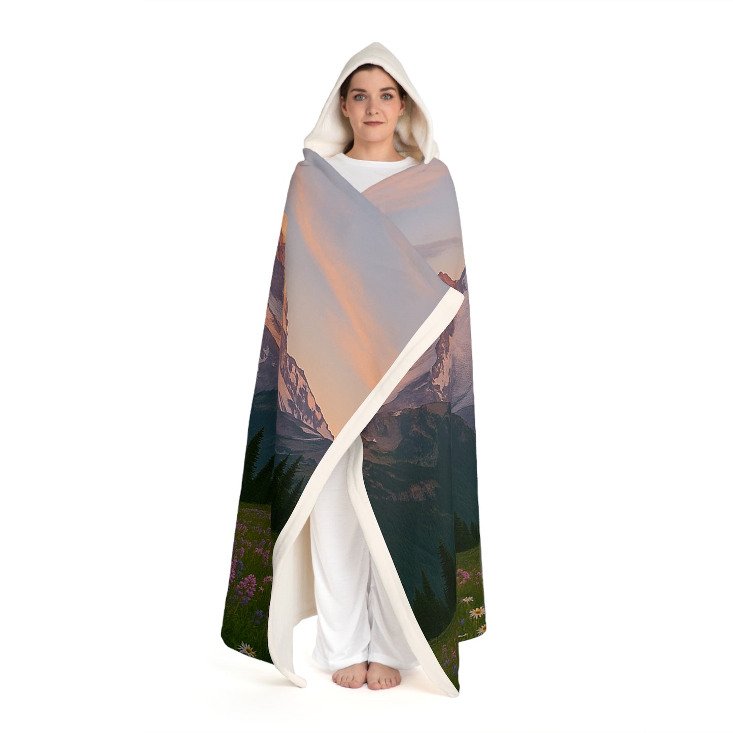 NOFLATMILES Rainier Bloom Sherpa Fleece Blanket (Basecamp Cozy)