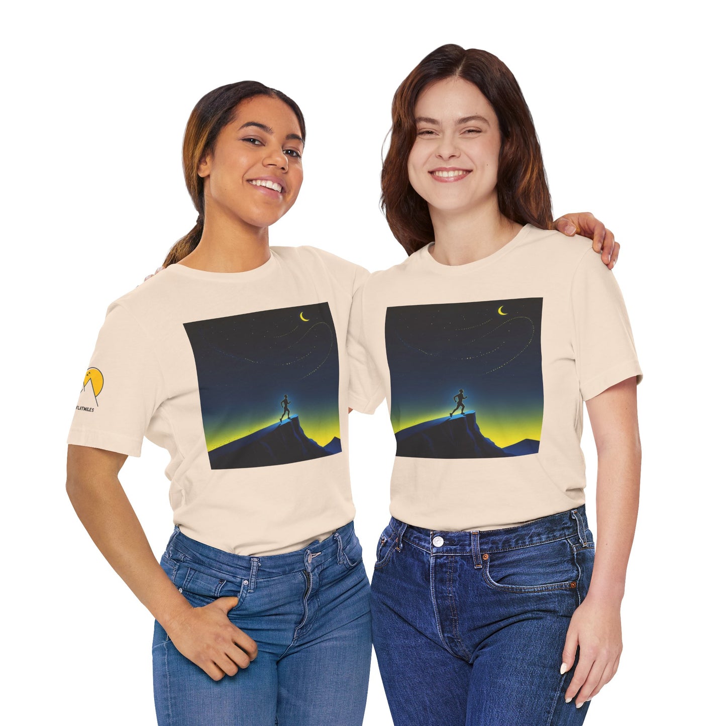 NOFLATMILES Night Shift Tee – Bella+Canvas 3001 (Moonrise Miles)