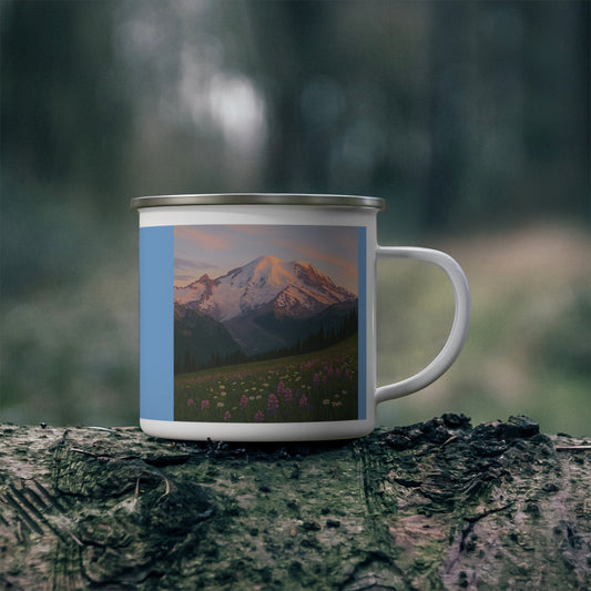 NOFLATMILES Rainier Bloom Enamel Camp Mug 12oz (Sunrise Ritual)