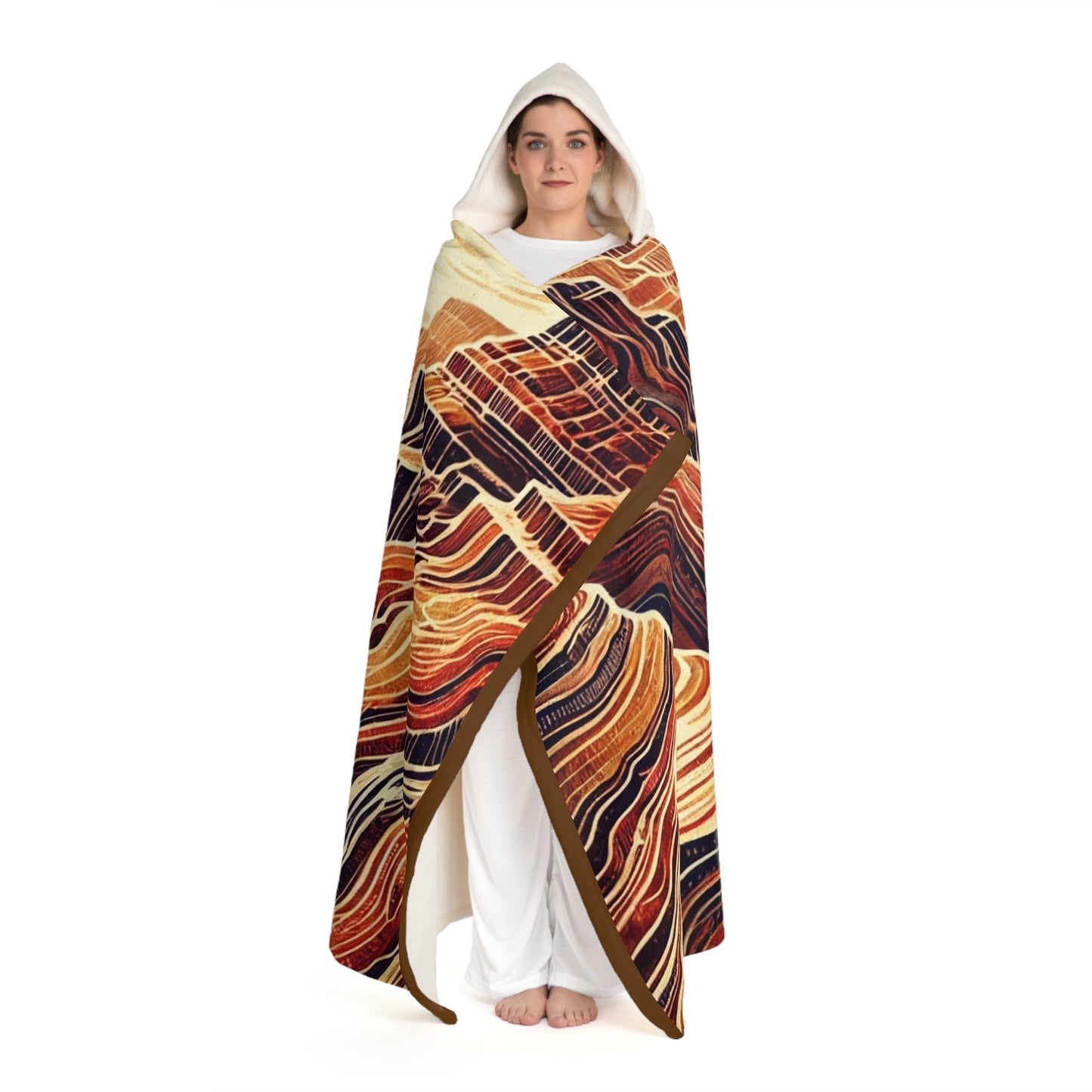 Cozy Hooded Sherpa Fleece Blanket - Ideal for Chill Nights, Camping, Family Gatherings, and Holiday Gift