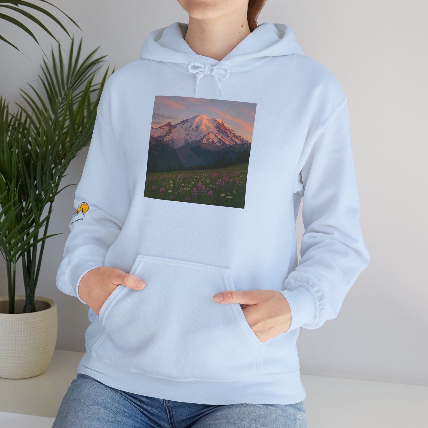 NOFLATMILES Rainier Bloom Hoodie – Gildan 18500 (Trailhead Cozy)