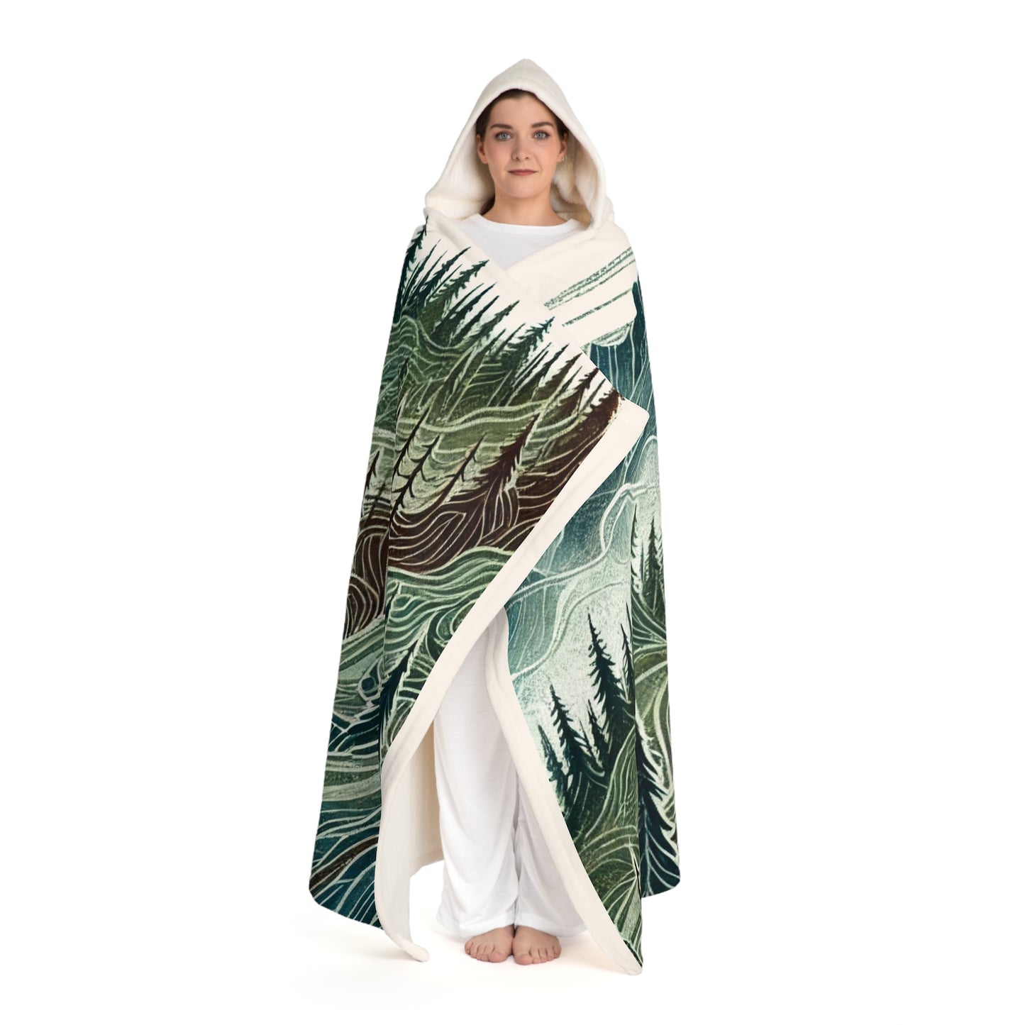 NOFLATMILES “Evergreen Flow” Sherpa Fleece Blanket