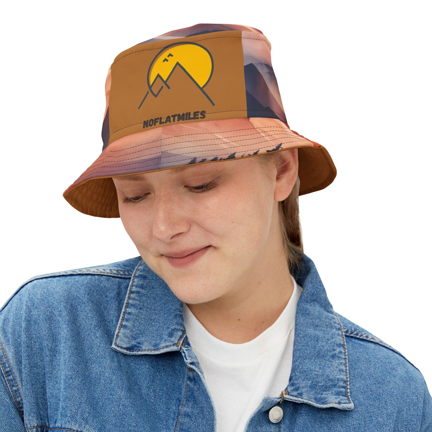 NOFLATMILES Alpenglow Mirage Bucket Hat (AOP) – 360° Sunset