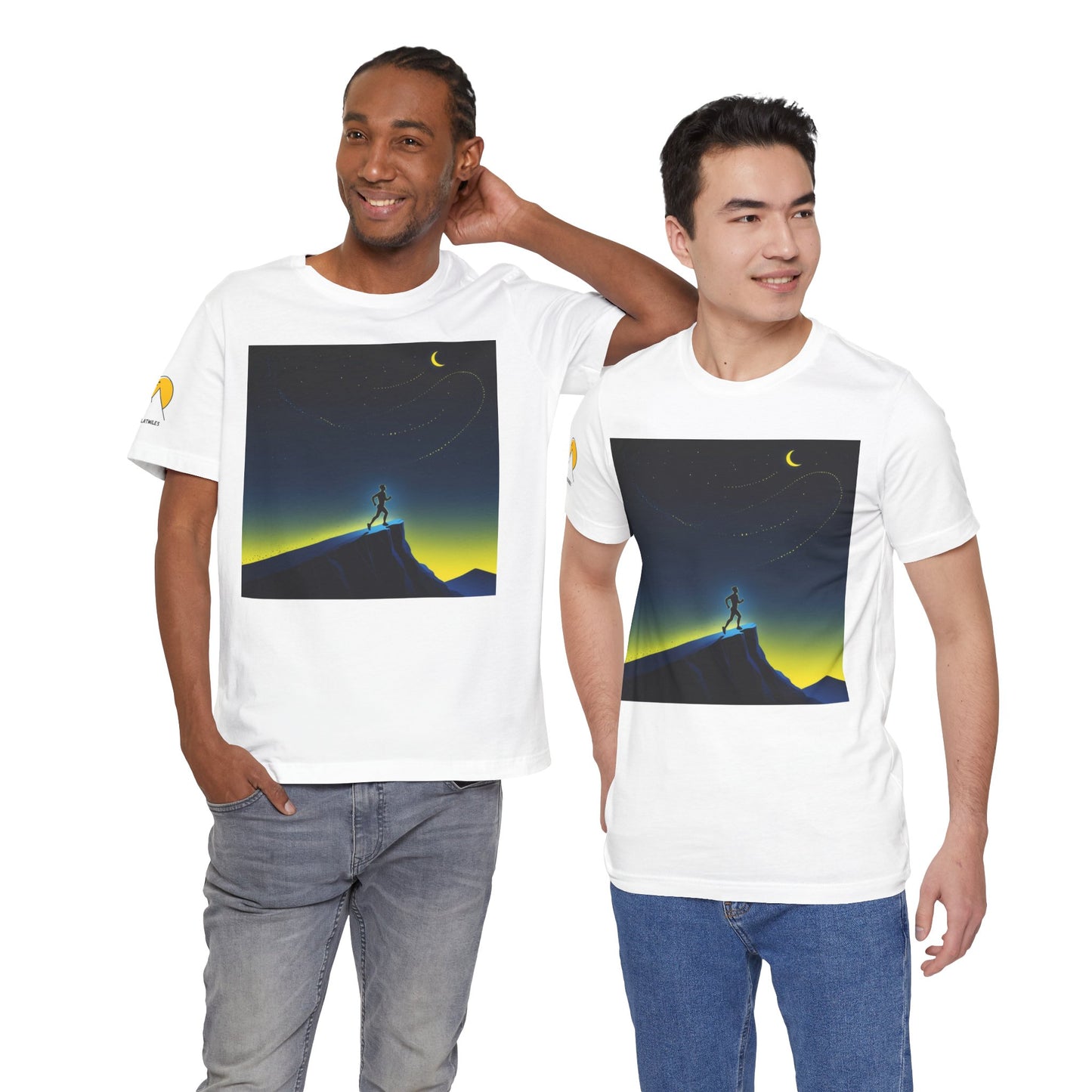 NOFLATMILES Night Shift Tee – Bella+Canvas 3001 (Moonrise Miles)