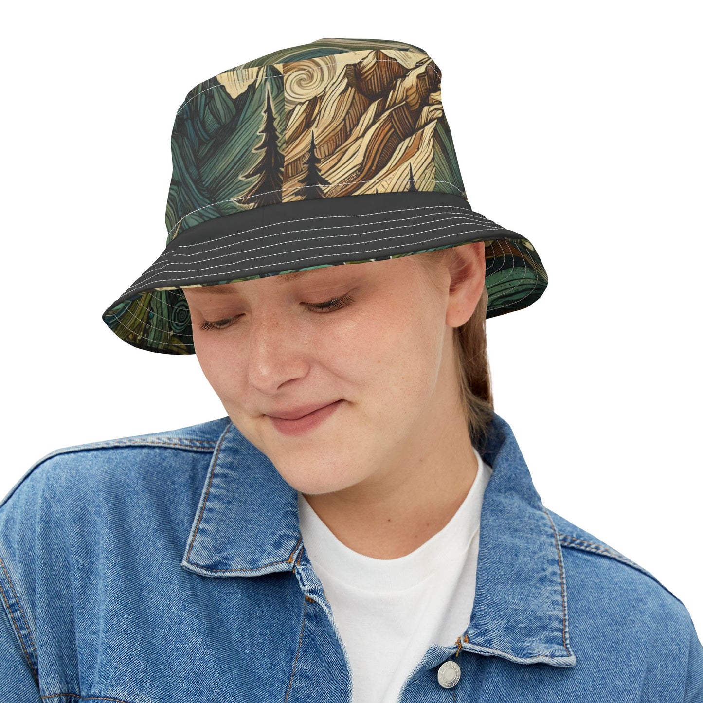 NOFLATMILES Whirlwind Peaks Bucket Hat (AOP) – 360° Contours