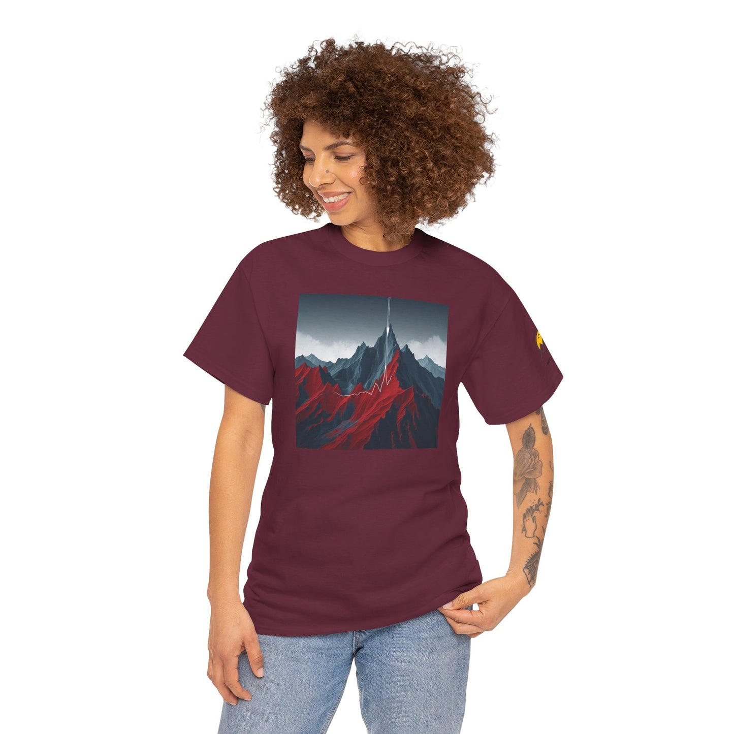 Mountain Adventure Unisex Heavy Cotton Tee - Nature Lover Gift, Outdoor T-Shirt, Casual Wear, Hiking Apparel, Gift for Explorers