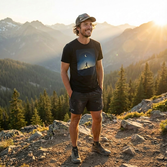 NOFLATMILES Night Shift Tee – Bella+Canvas 3001 (Moonrise Miles)