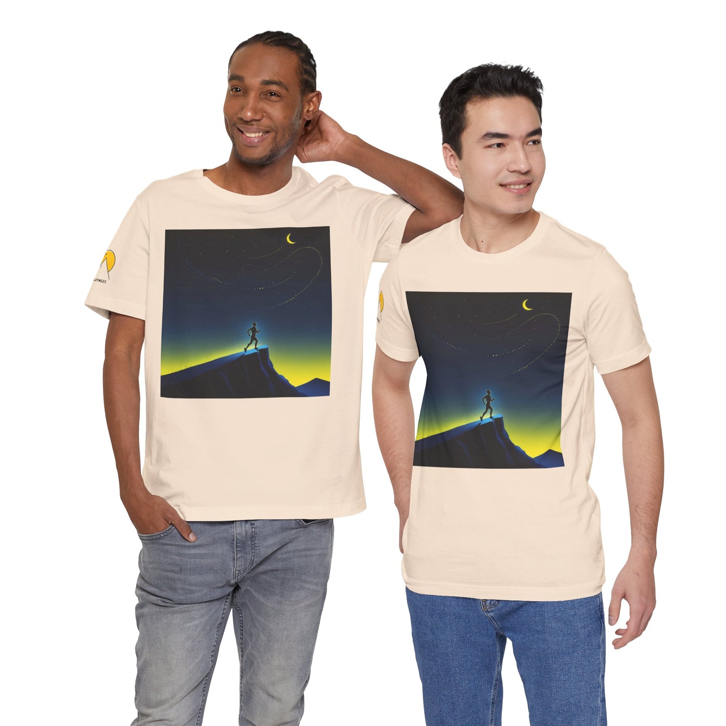 NOFLATMILES Night Shift Tee – Bella+Canvas 3001 (Moonrise Miles)