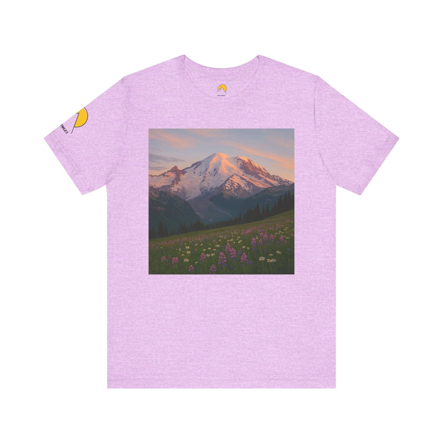 NOFLATMILES Rainier Bloom Tee – Bella+Canvas 3001 (Alpenglow Edition)
