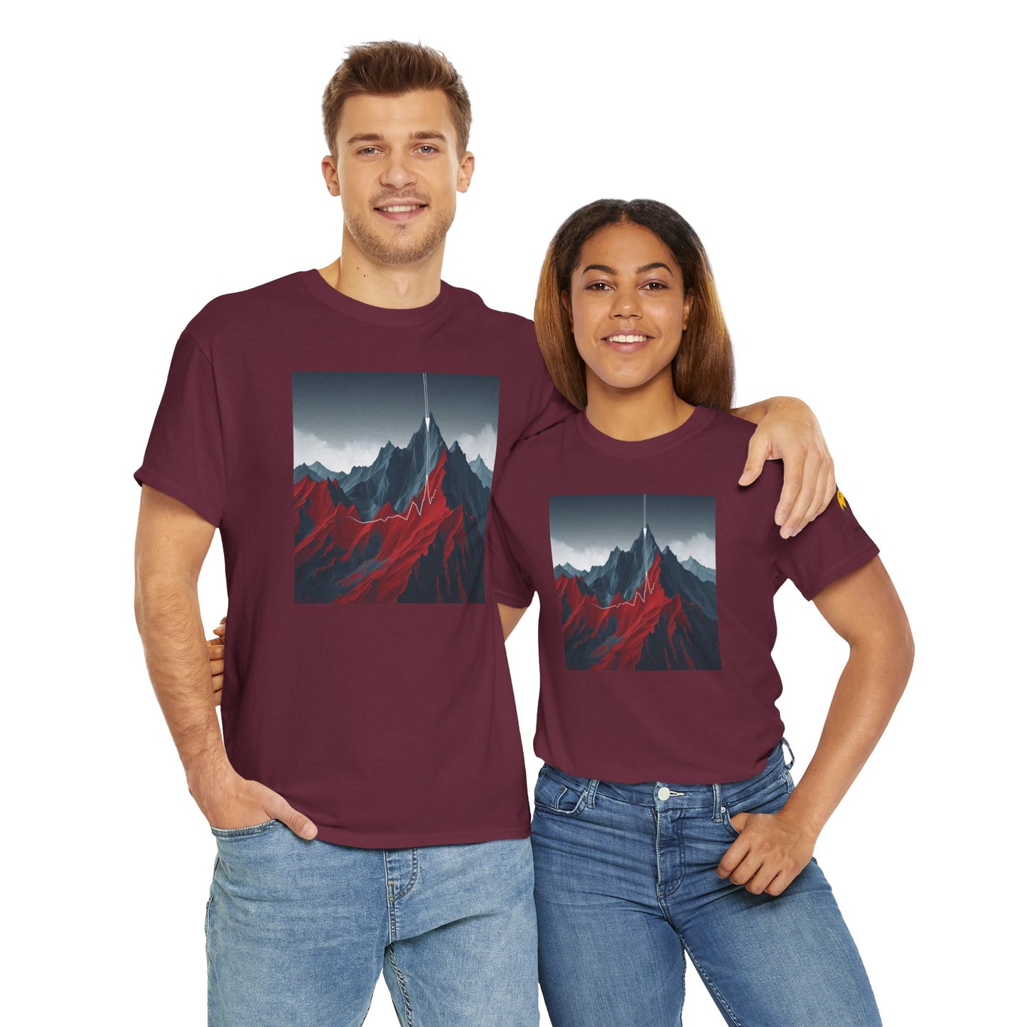 Mountain Adventure Unisex Heavy Cotton Tee - Nature Lover Gift, Outdoor T-Shirt, Casual Wear, Hiking Apparel, Gift for Explorers
