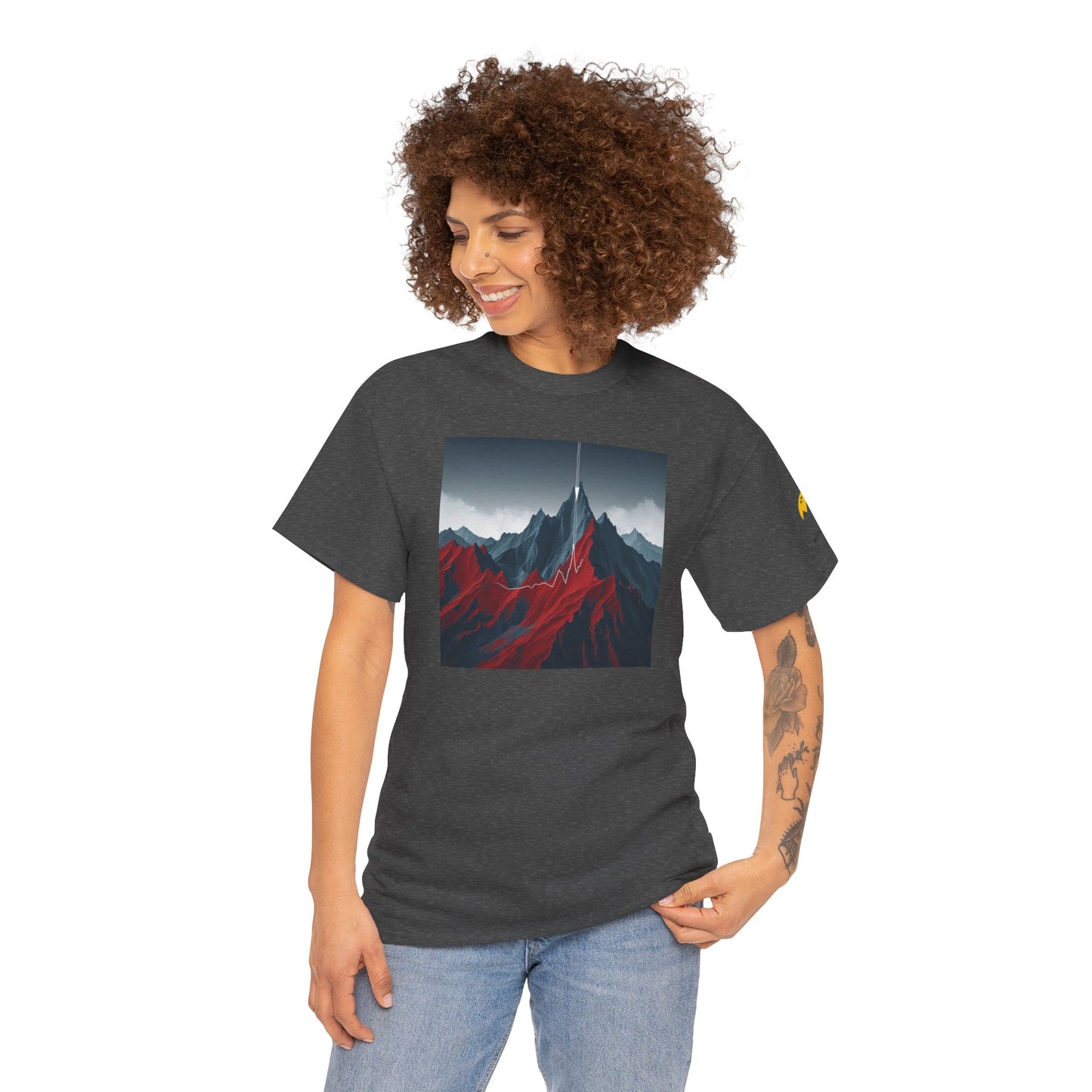 Mountain Adventure Unisex Heavy Cotton Tee - Nature Lover Gift, Outdoor T-Shirt, Casual Wear, Hiking Apparel, Gift for Explorers