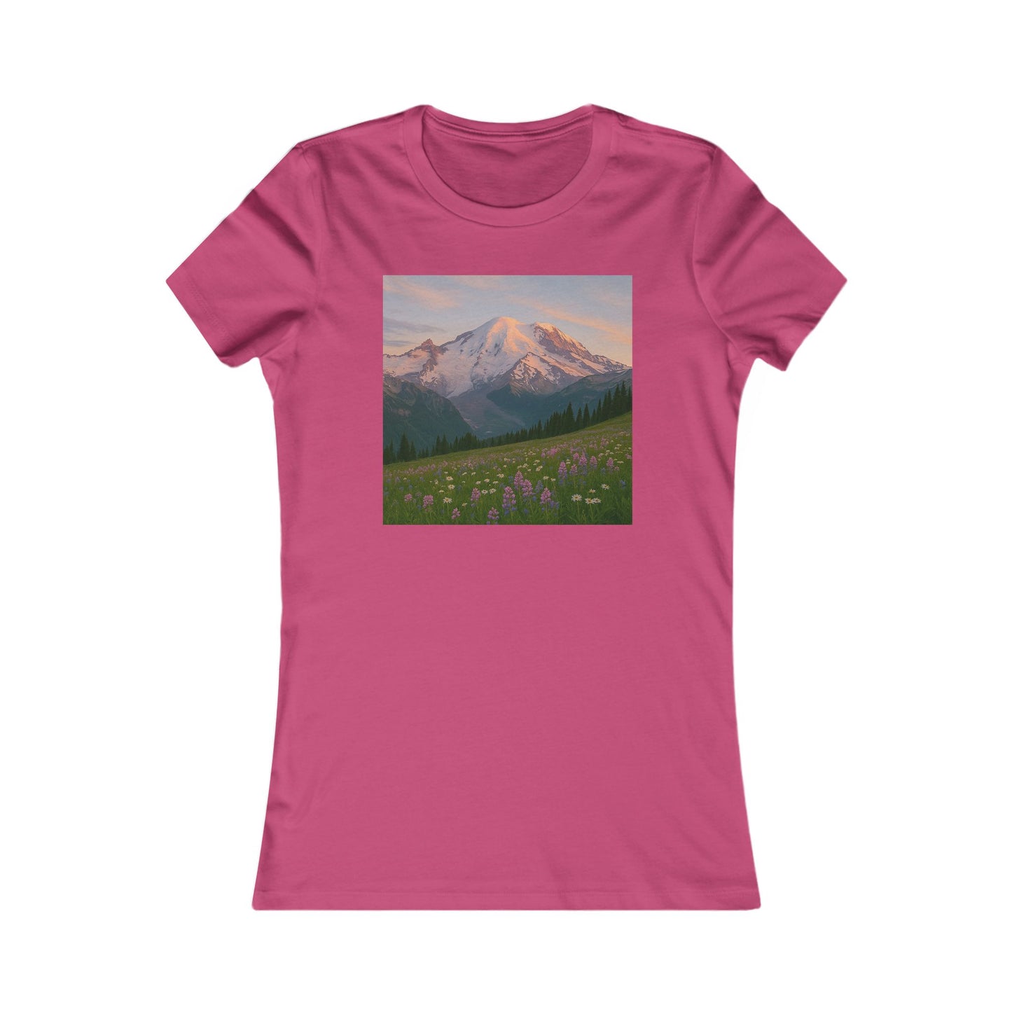NOFLATMILES Rainier Bloom Women’s Tee  (Glow Route)