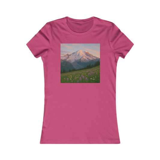 NOFLATMILES Rainier Bloom Women’s Tee  (Glow Route)