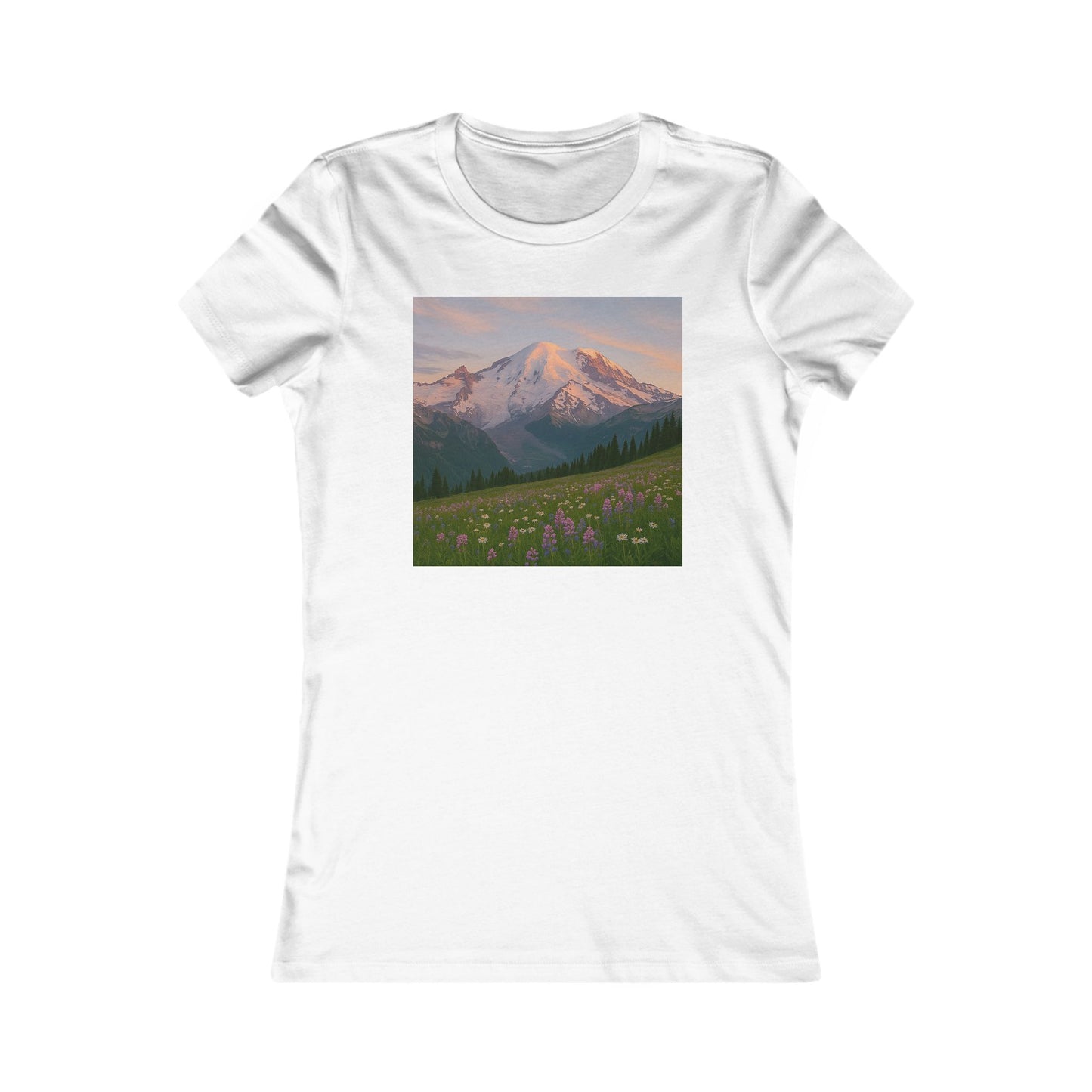 NOFLATMILES Rainier Bloom Women’s Tee  (Glow Route)