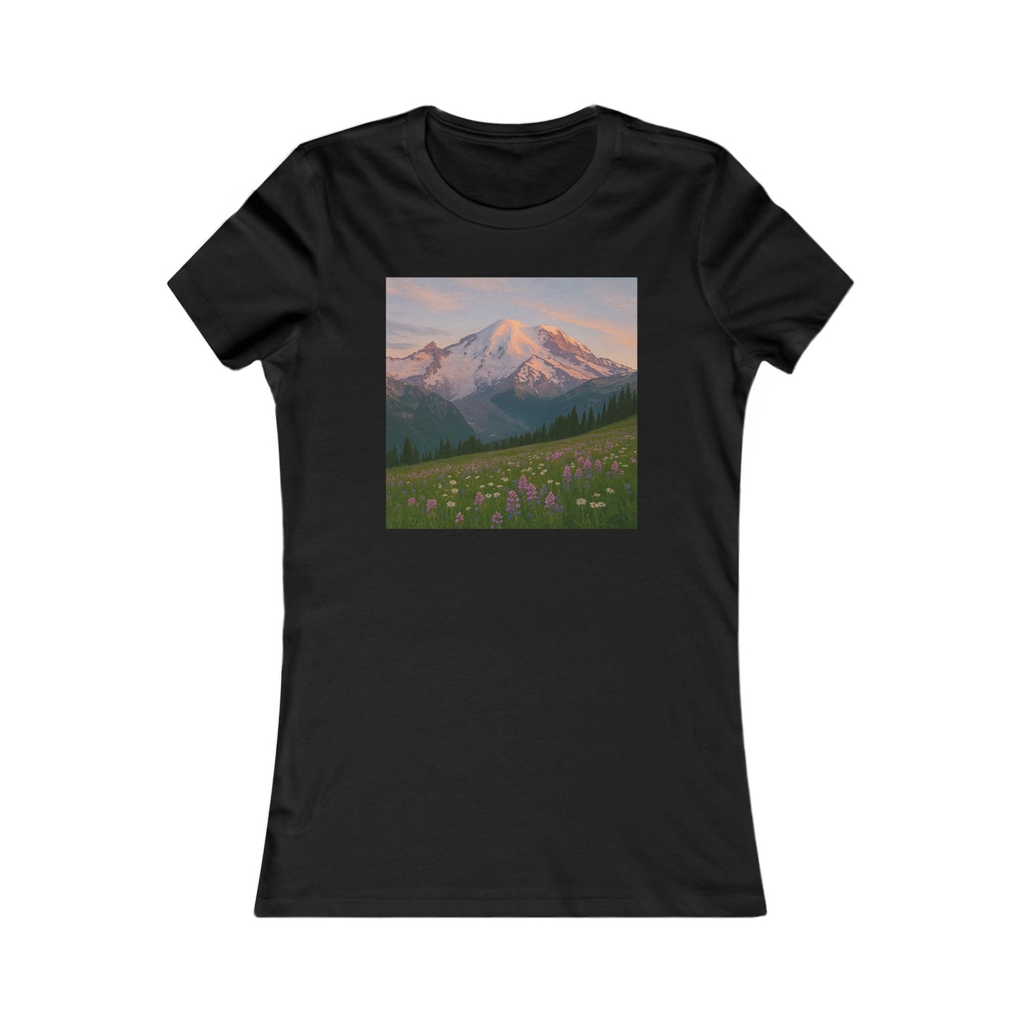 NOFLATMILES Rainier Bloom Women’s Tee  (Glow Route)