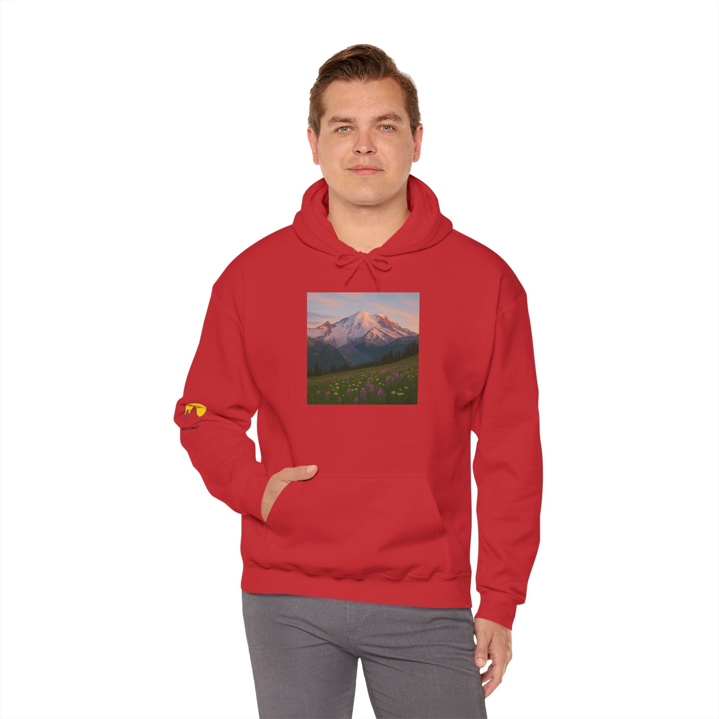 NOFLATMILES Rainier Bloom Hoodie – Gildan 18500 (Trailhead Cozy)