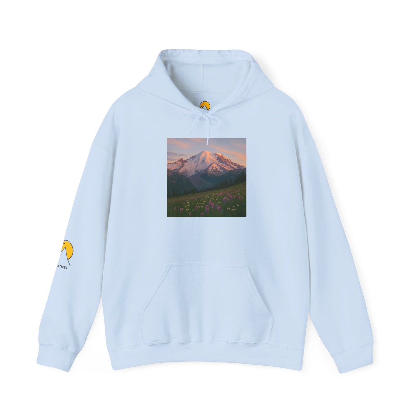 NOFLATMILES Rainier Bloom Hoodie – Gildan 18500 (Trailhead Cozy)