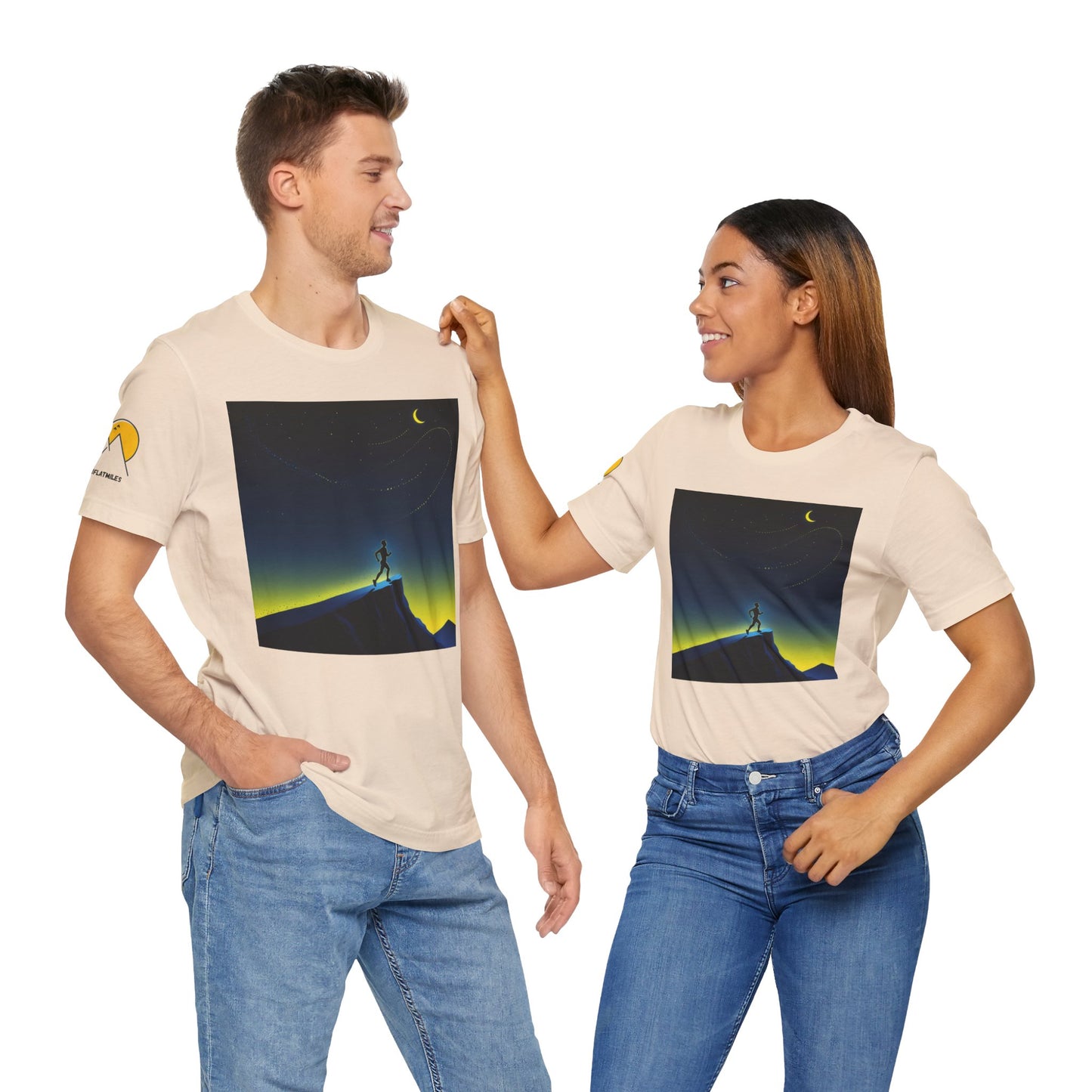NOFLATMILES Night Shift Tee – Bella+Canvas 3001 (Moonrise Miles)