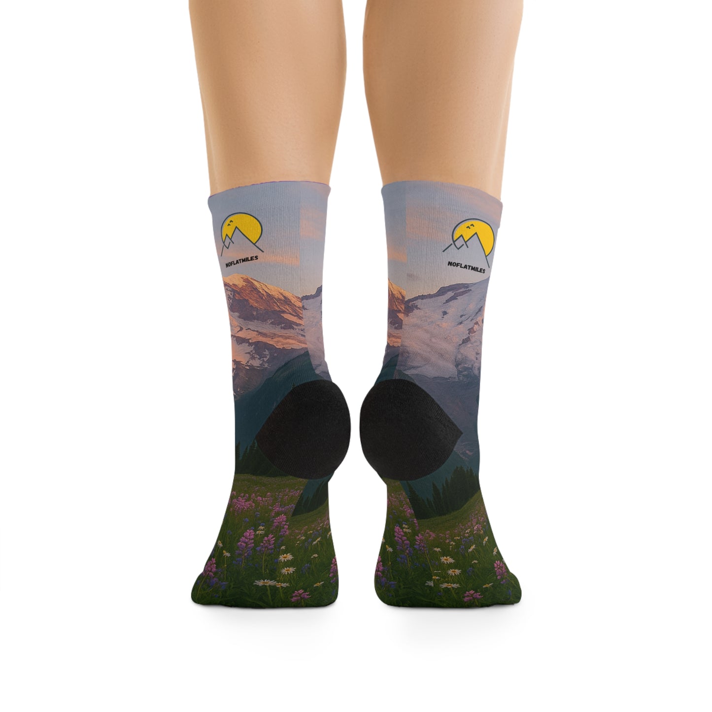 NOFLATMILES Rainier Bloom Recycled Poly Crew Socks (Portable Dawn)